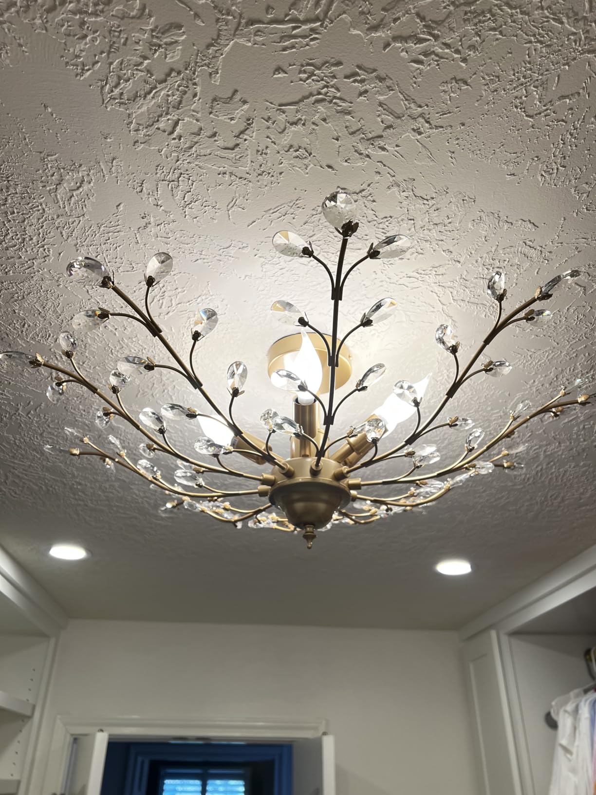 CVKASH 5 - Light Vintage Crystal Chandelier Modern Bronze Branche Ceiling Light Fixture Farmhouse for Kitchen Dining Room Living Room Bedroom Hallway Foyer customer photo 2