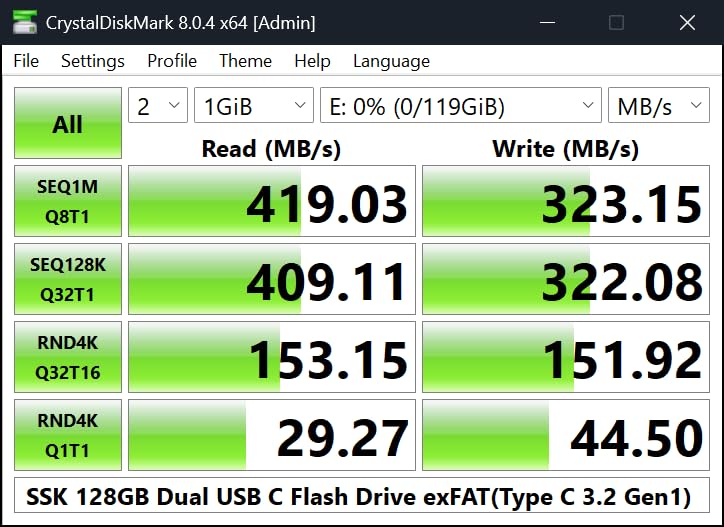 SSK 128GB USB C Flash Thumb Drive up to 550MB/s Dual USB C+A Memory Stick customer photo 2