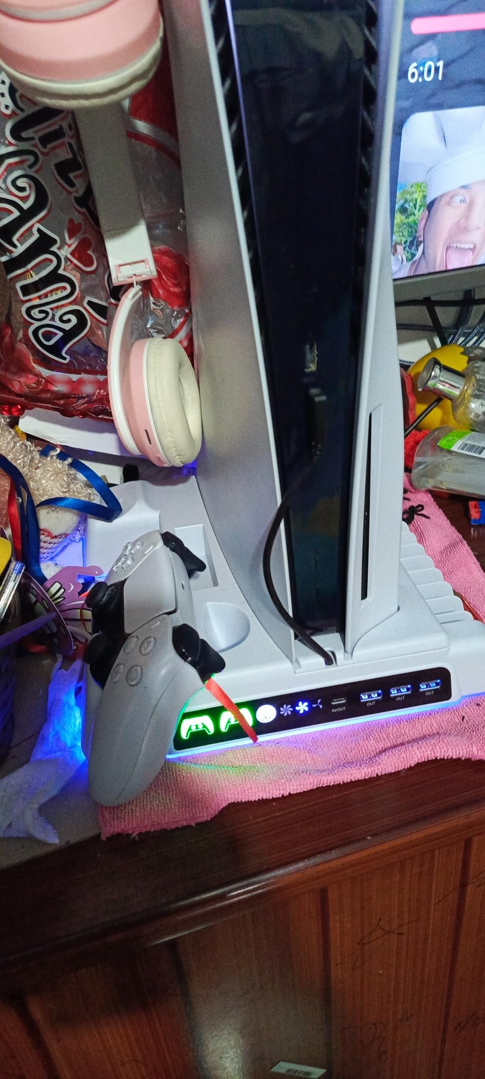 Cooling Stand for PS5/ Slim/Pro Disc & Digital Console, PS5 Cooling Station with Dual Controller Charging Station for PlayStation 5 Console, P S5 Accessories Stand with AUTO Adjustable Fan customer photo 2