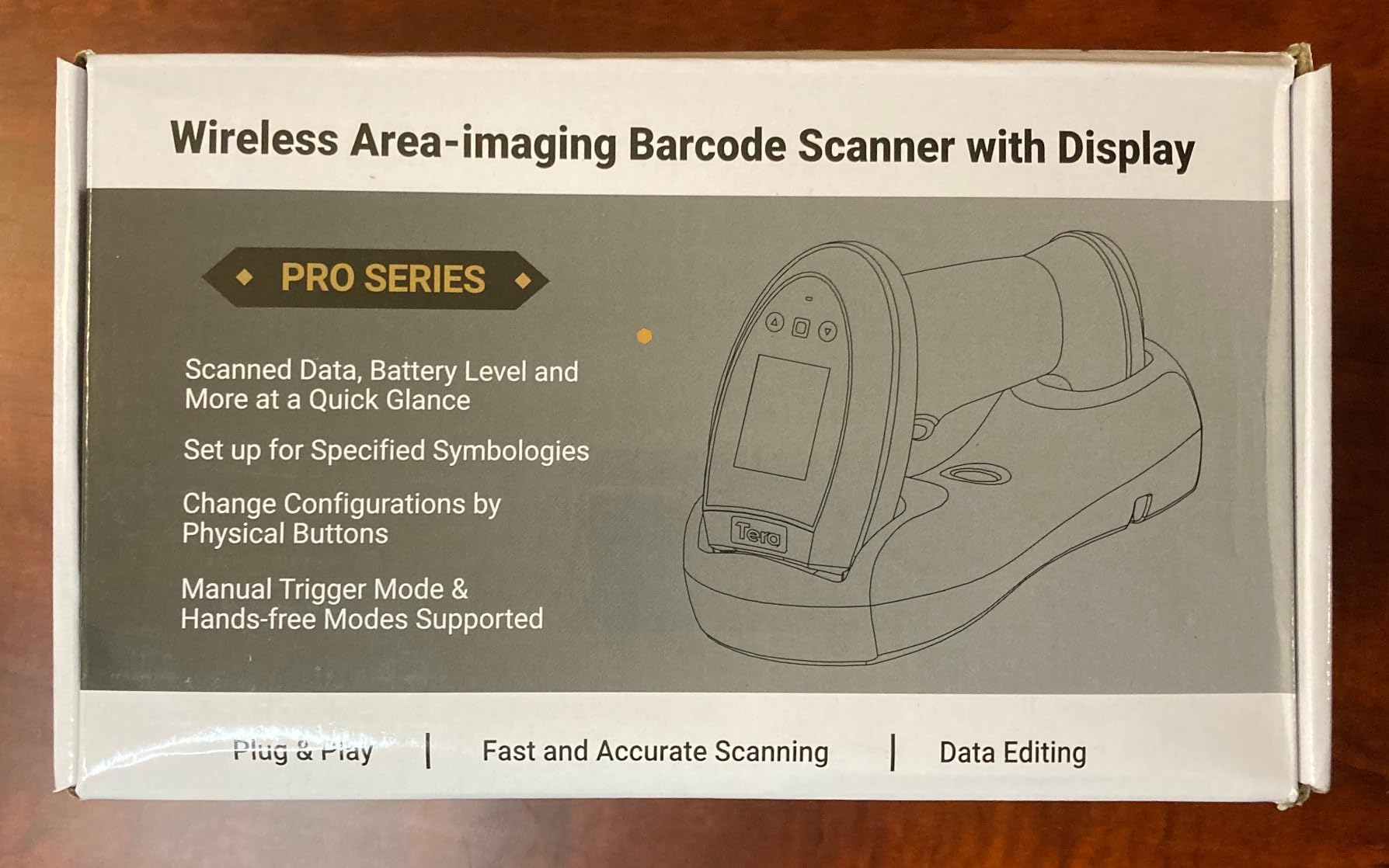 Tera Barcode Scanner Wireless with Screen: Pro Version 1D 2D QR with Setting Keypad Charging Cradle Works with Bluetooth 2.4G Wireless USB Wired Handheld Bar Code Reader HW0009 customer photo 1