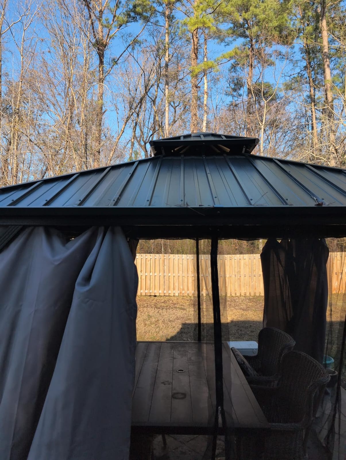 ABCCANOPY Hardtop Gazebo 8x8 - Outdoor Metal Hard Top Gazebo, Permanent Galvanized Steel Aluminum Framed Pavilion with Netting and Curtain for Patio Backyard Lawn Garden (Double Roof, Gray) customer photo 1