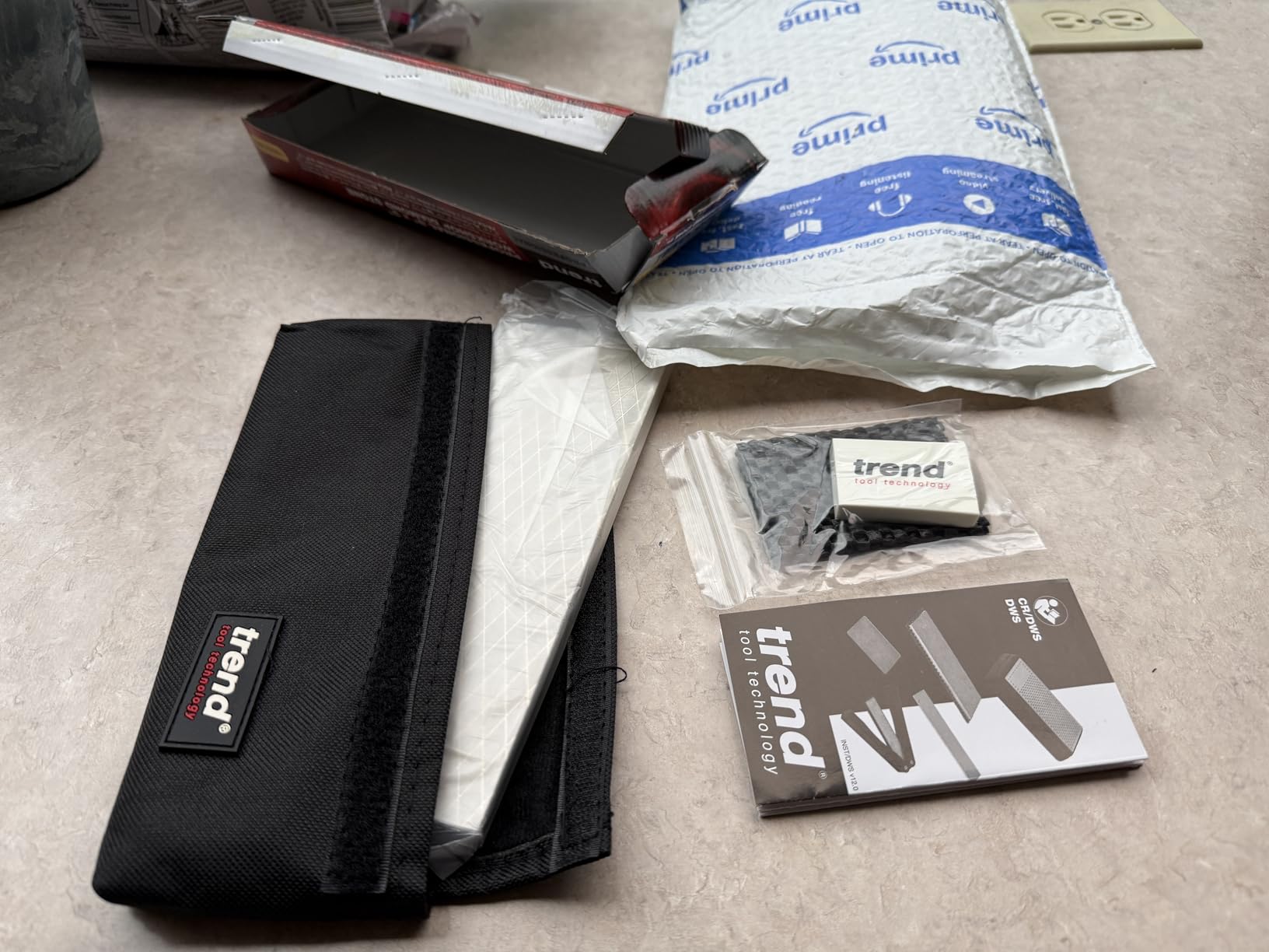 Trend New Diamond Sharpening Stone Kit, 8 x 3 Inch Double Sided (300/1000 Grit) Bench Stone with Pouch, Cleaning Block & Non-Slip Mat, DWS/CP8/FC/A customer photo 2