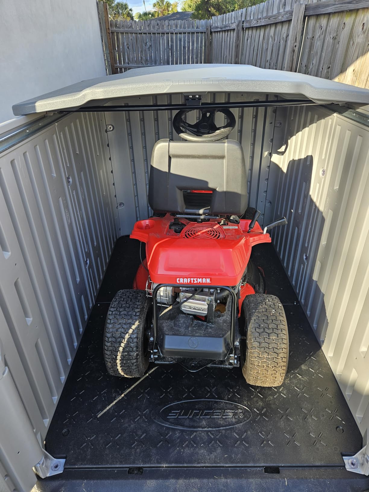 Suncast Horizontal Storage Shed, 98 Cu Ft, Resin, Glidetop, Sliding Lid customer photo 1