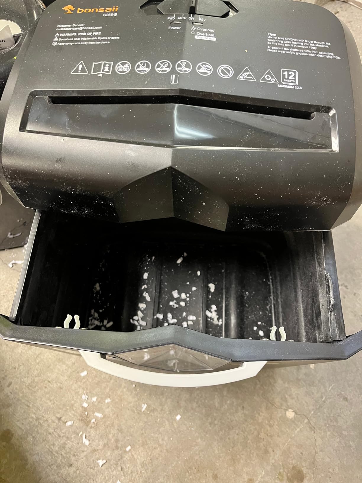 Bonsaii 12-Sheet Micro Cut Heavy Duty Paper Shredder for Home Office | Jam-Proof System, P-4 Security Level, Shreds CD/Cards/Staples, 4.2Gal Pullout Bin with Casters, Quiet Shredder C266-B customer photo 2