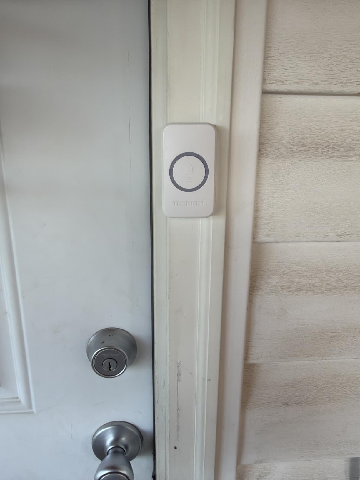 TECKNET Wireless Doorbell, Door Bell 0-120dB, 1300 ft Wireless Range, IP65 Waterproof Classroom Doorbells, 60 Chimes & 5 Volume Levels, RGB Light for Home Kid Room Office Hearing Impaired, WHITE customer photo 1