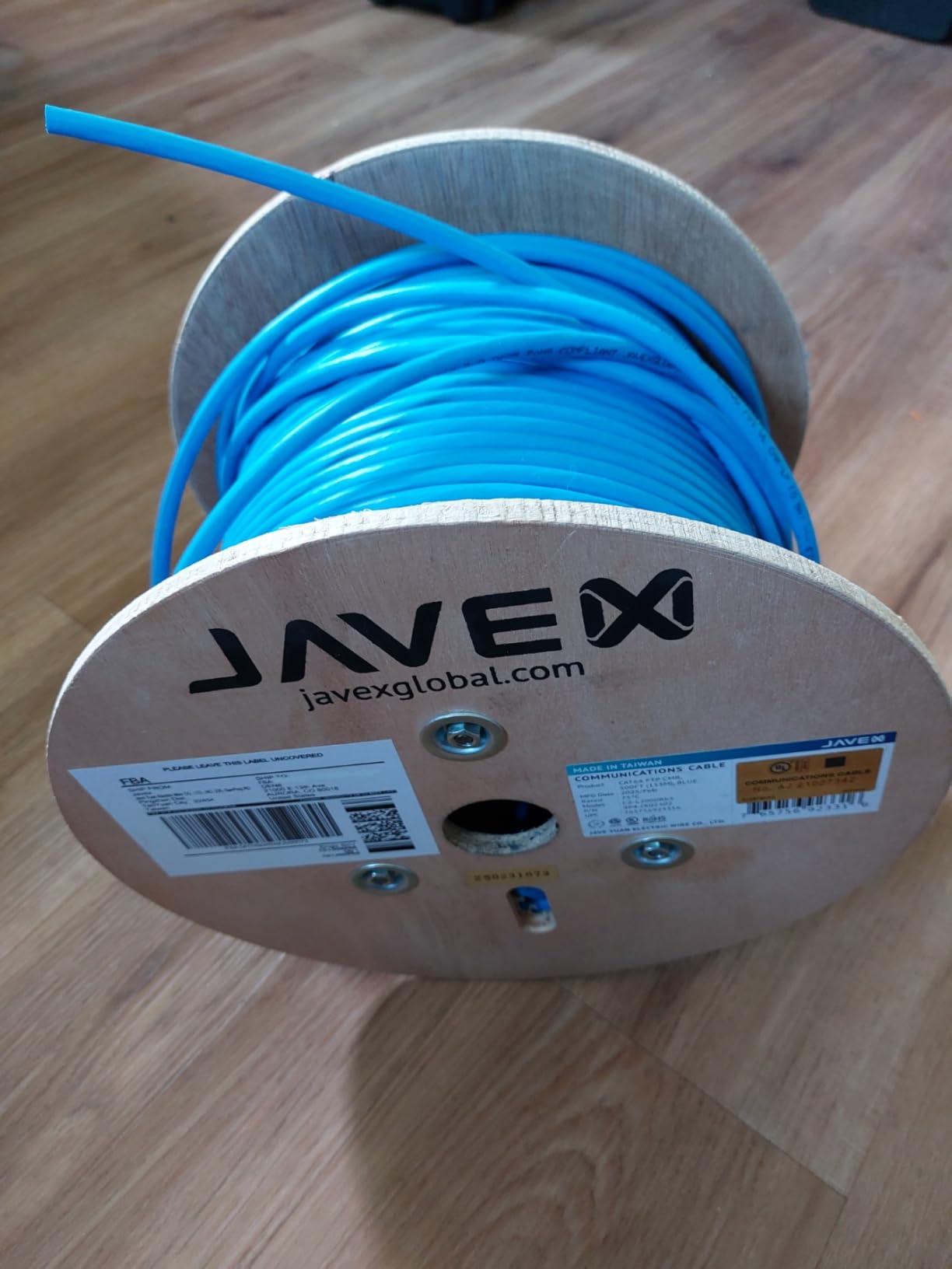 JAVEX CAT 6A Riser CMR Ethernet Cable 500FT Shielded FTP [UL Listed], Blue customer photo 2