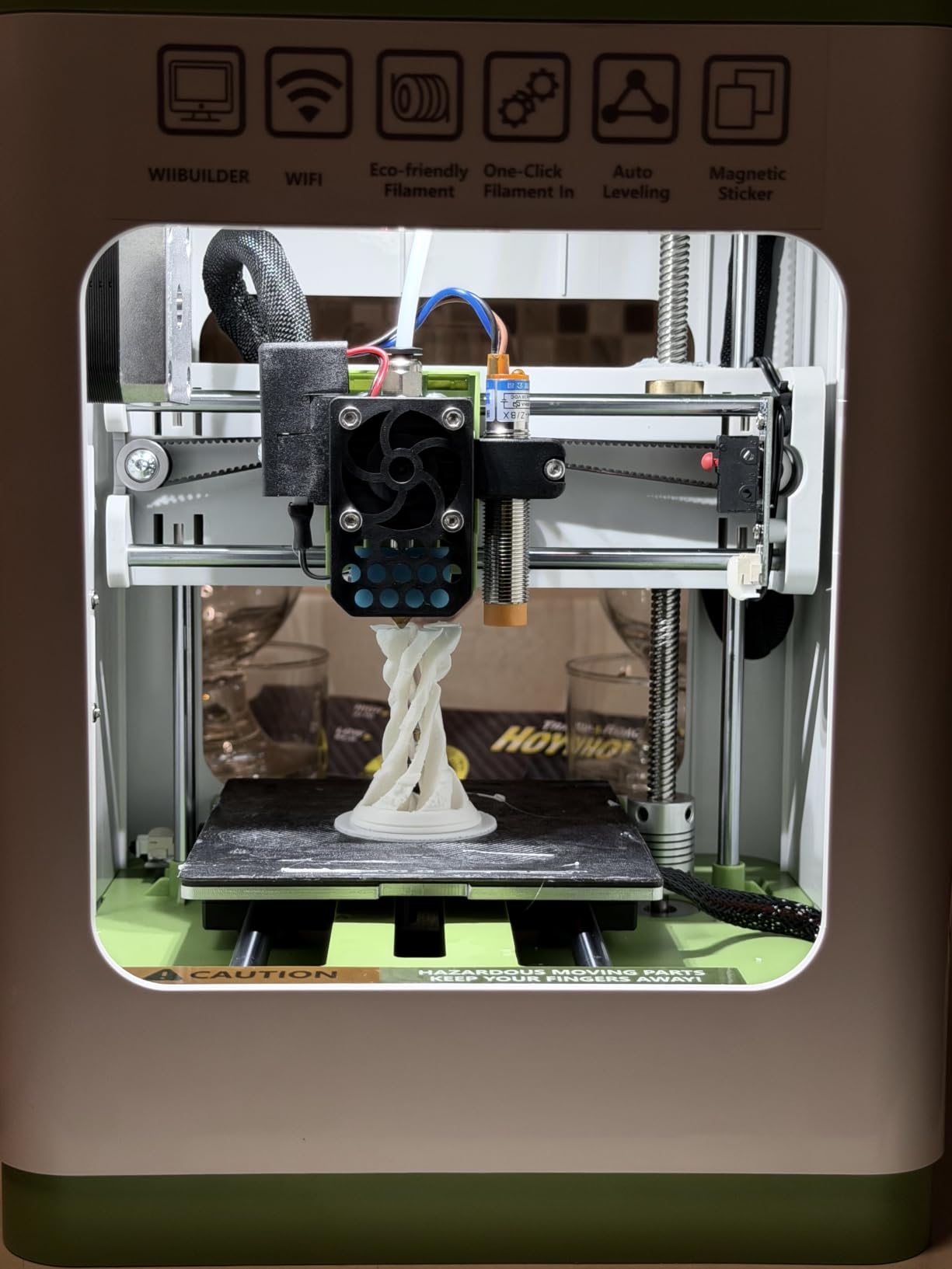 TINA2S Fully Assembled Mini 3D Printer for Kids and Beginners, Starter Kit | Auto Leveling 3D Printing Machine, 10M PLA Filament, SD Card, WiFi Home Printer Compatible with Mac, Windows, Linux - Green customer photo 1