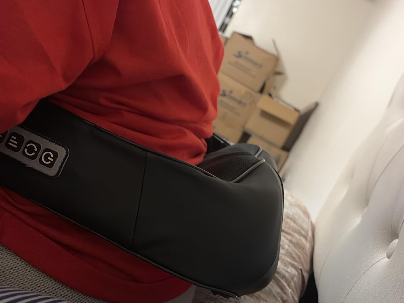AERLANG Shiatsu Back and Neck Massager, Back Massager Deep Tissue Kneading Neck and Shoulder Massage with Heat, Electric Massage Pillow Fathers Day Gift Ideas from Daughter Son(NOT Cordless) customer photo 1