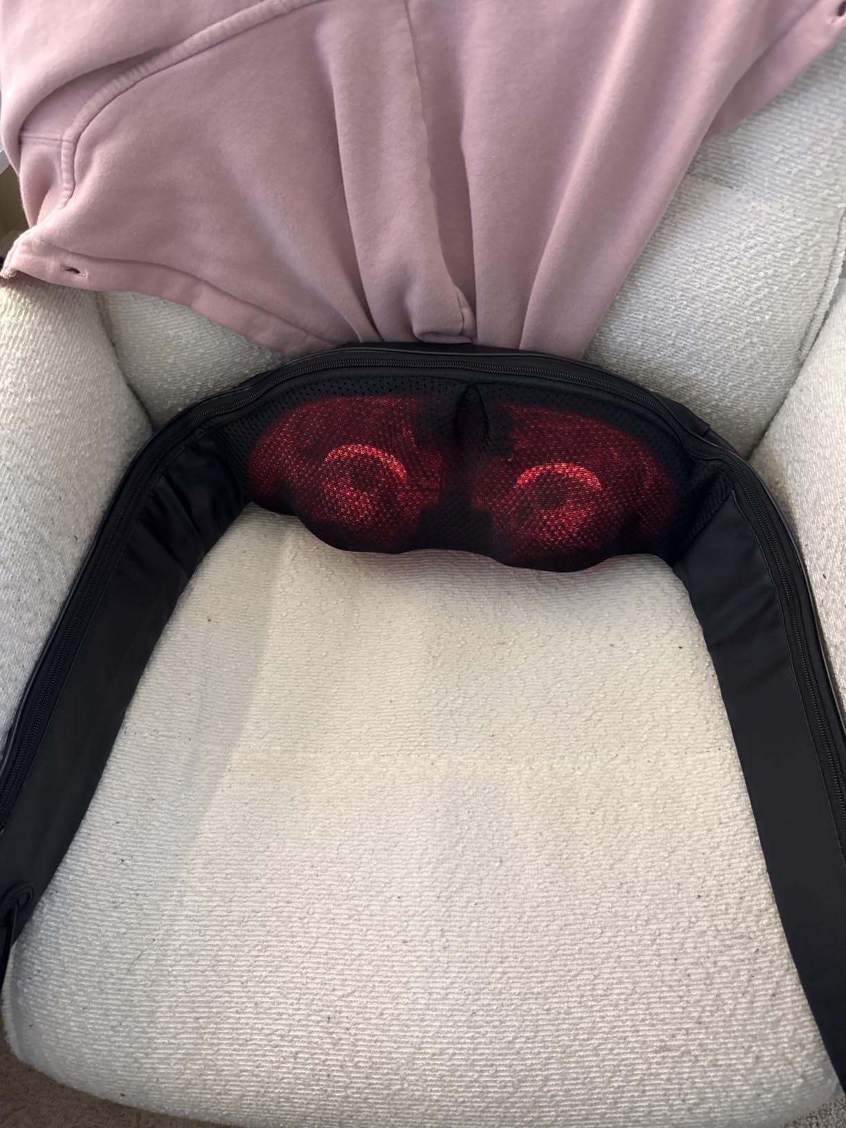 AERLANG Shiatsu Back and Neck Massager, Back Massager Deep Tissue Kneading Neck and Shoulder Massage with Heat, Electric Massage Pillow Fathers Day Gift Ideas from Daughter Son(NOT Cordless) customer photo 2