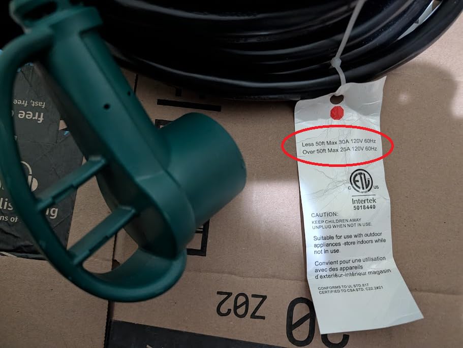 POWGRN 30 Amp RV Extension Cord 50 FT, RV Power Cord 30 Amp Waterproof | TT-30P/TT-30R, 50Feet STW 10AWG 125V 3750W, RV Power Cord with Cable Organizer, Outdoor 30 Amp RV Plug for Camper, ETL Listed customer photo 1
