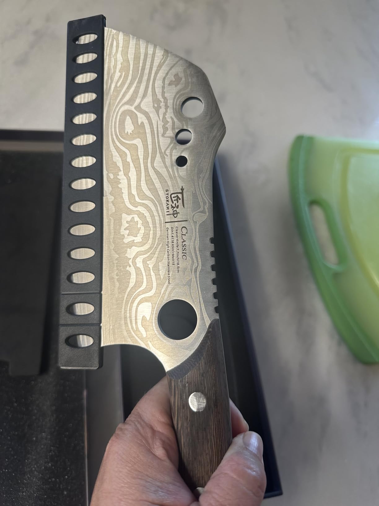 SYOKAMI Meat Cleaver Chef Knife with Sheath, 7.7 Inch Butcher Knife customer photo 1