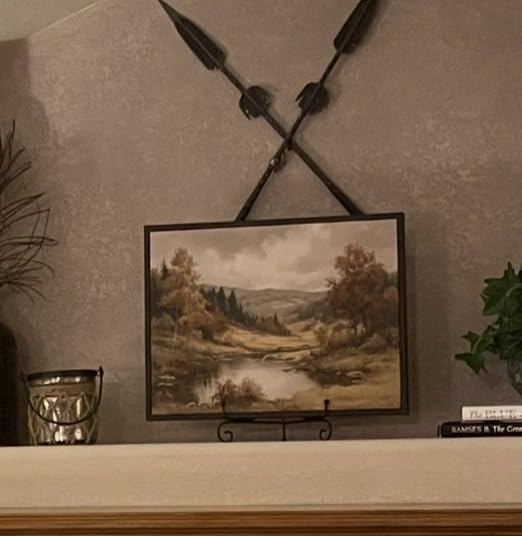 InSimSea Framed Canvas Wall Art Vintage Decor, Framed Vintage Landscape Canvas Wall Art, Wild Field Oil Painting Prints, Cottagecore Bedroom Bathroom Office Decor, 24