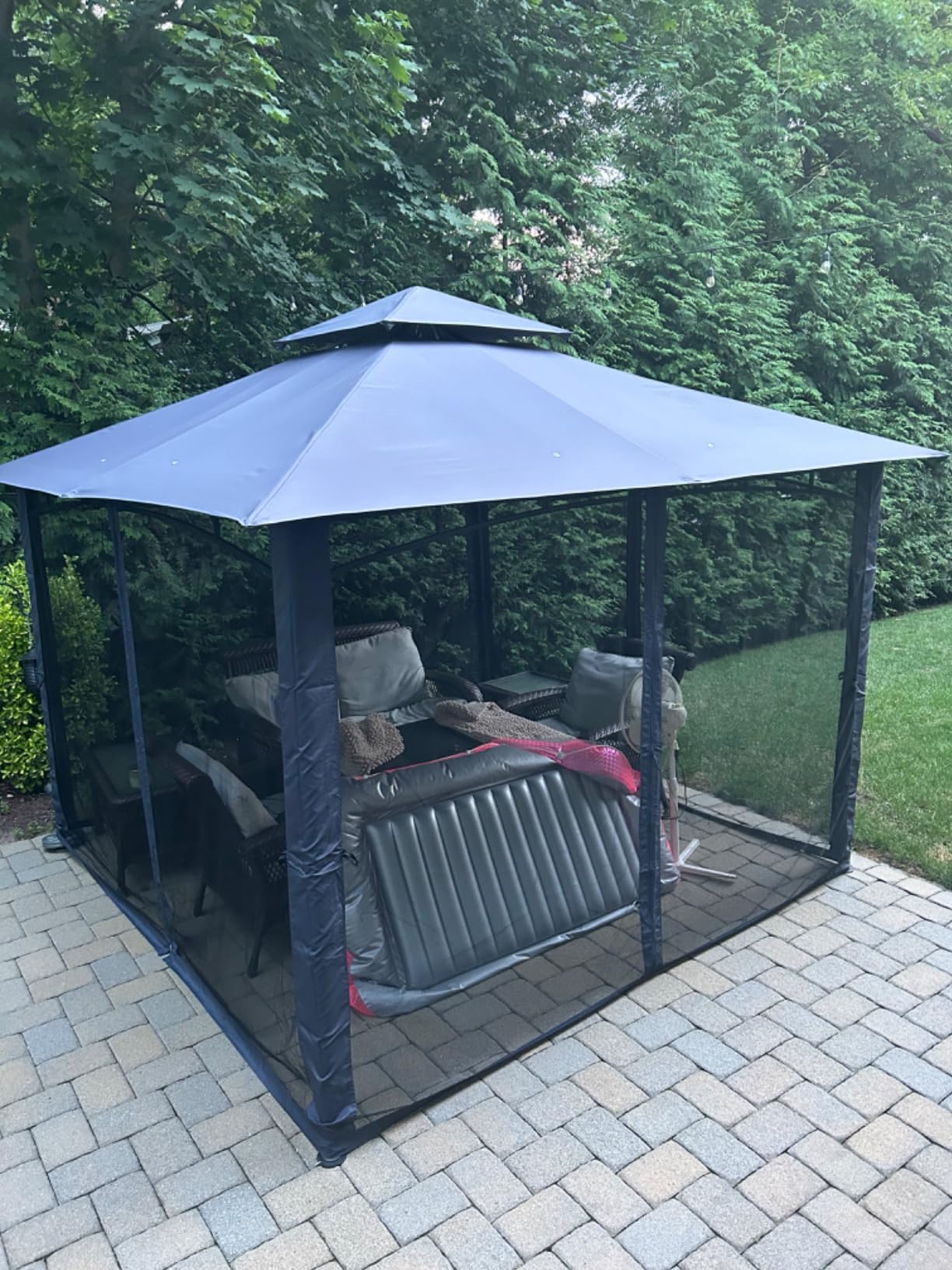 MASTERCANOPY 10x12 ft Heavy Duty Patio Gazebo with Netting Walls, Black customer photo 1