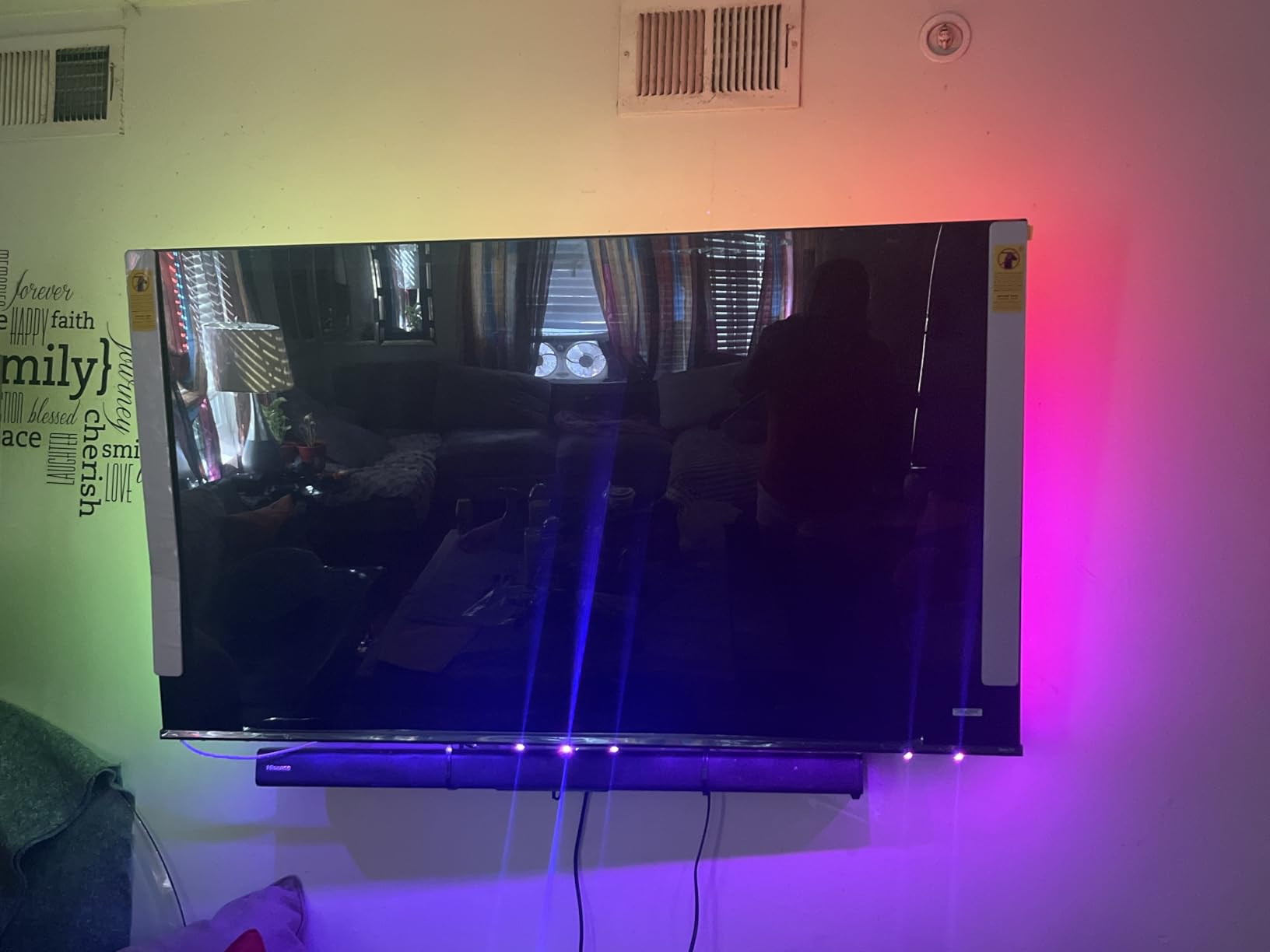 Daymeet LED Lights RGB Backlight, 16.4ft Strip for 65-85 inch TV Behind, Music Sync USB Bluetooth APP Remote Control Color Changing Light for Gaming Room customer photo 1