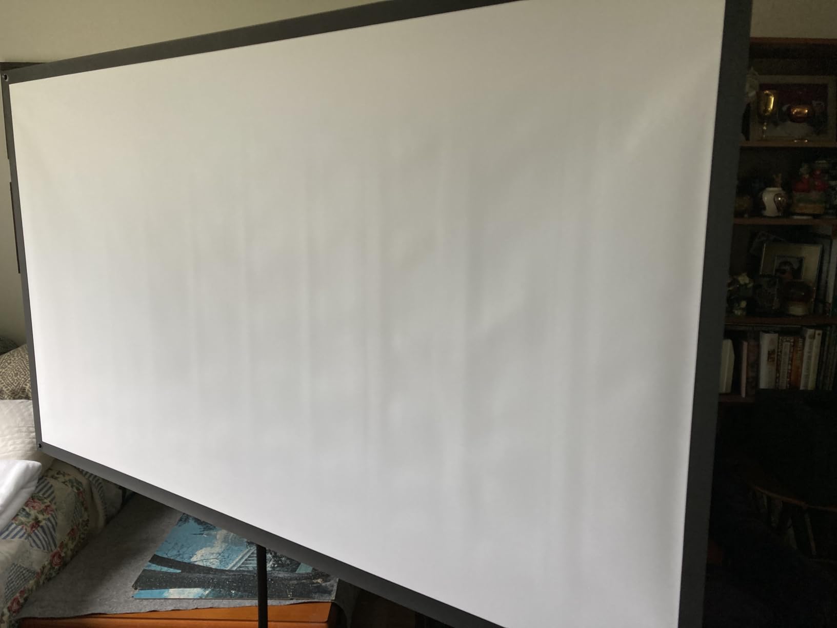 Projector Screen with Stand, Paris RHÔNE 100-inch Outdoor Indoor Projector Screen 16:9 4K HD PVC, 1.5 Gain Portable Wrinkle-Free Movie Screen for Home Backyard Theater with Carry Bag, Ground Nails customer photo 1