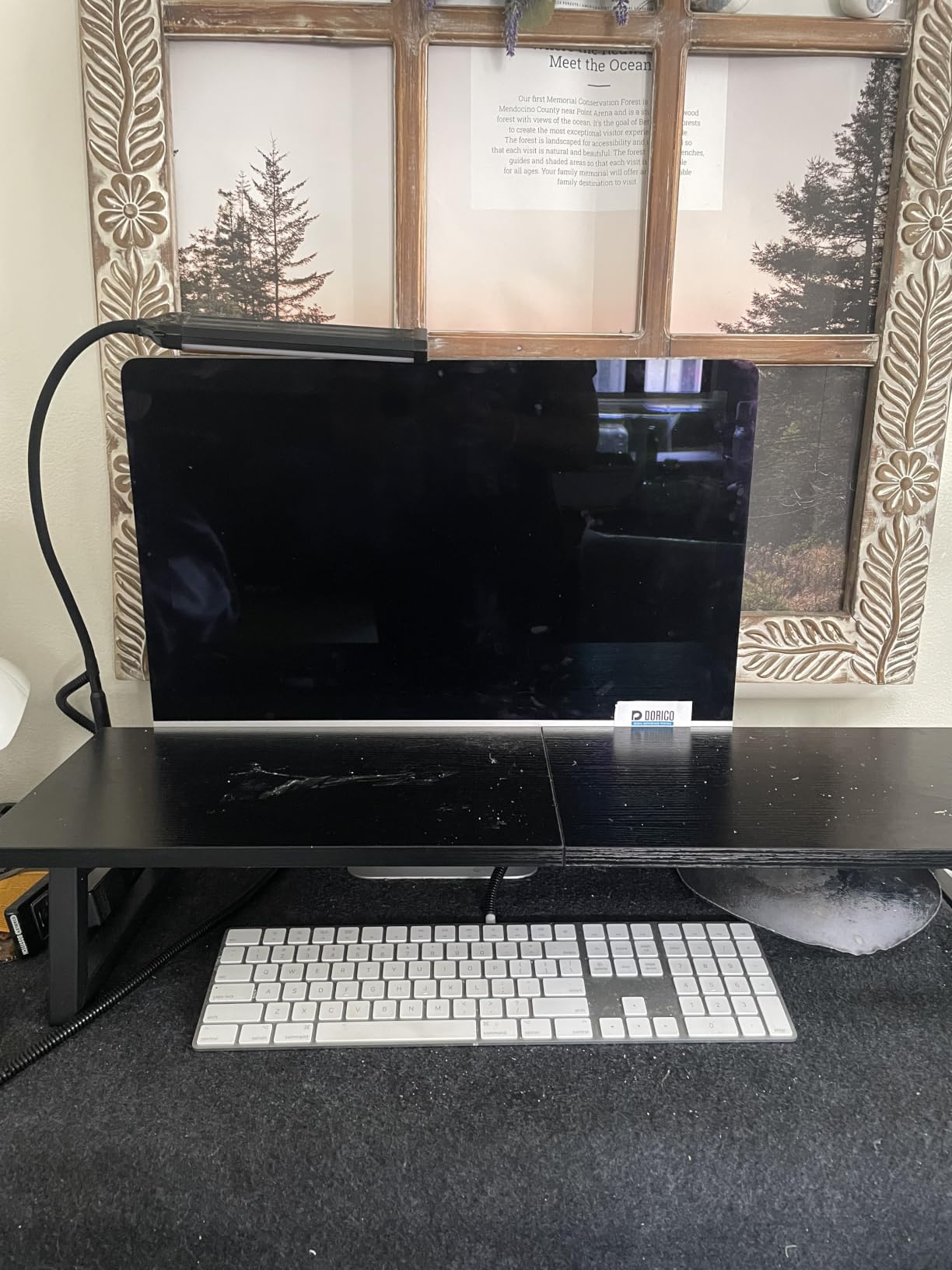 TEAMIX 31.5 inch Dual Monitor Stand Riser, TV Riser, Wood Desk Organizer | For 2 Monitors/Laptop/Printer, Long Computer Stand, Wood & Steel, Holds 150 lbs, PS5/Keyboard Storage, For Home Office Gaming customer photo 1