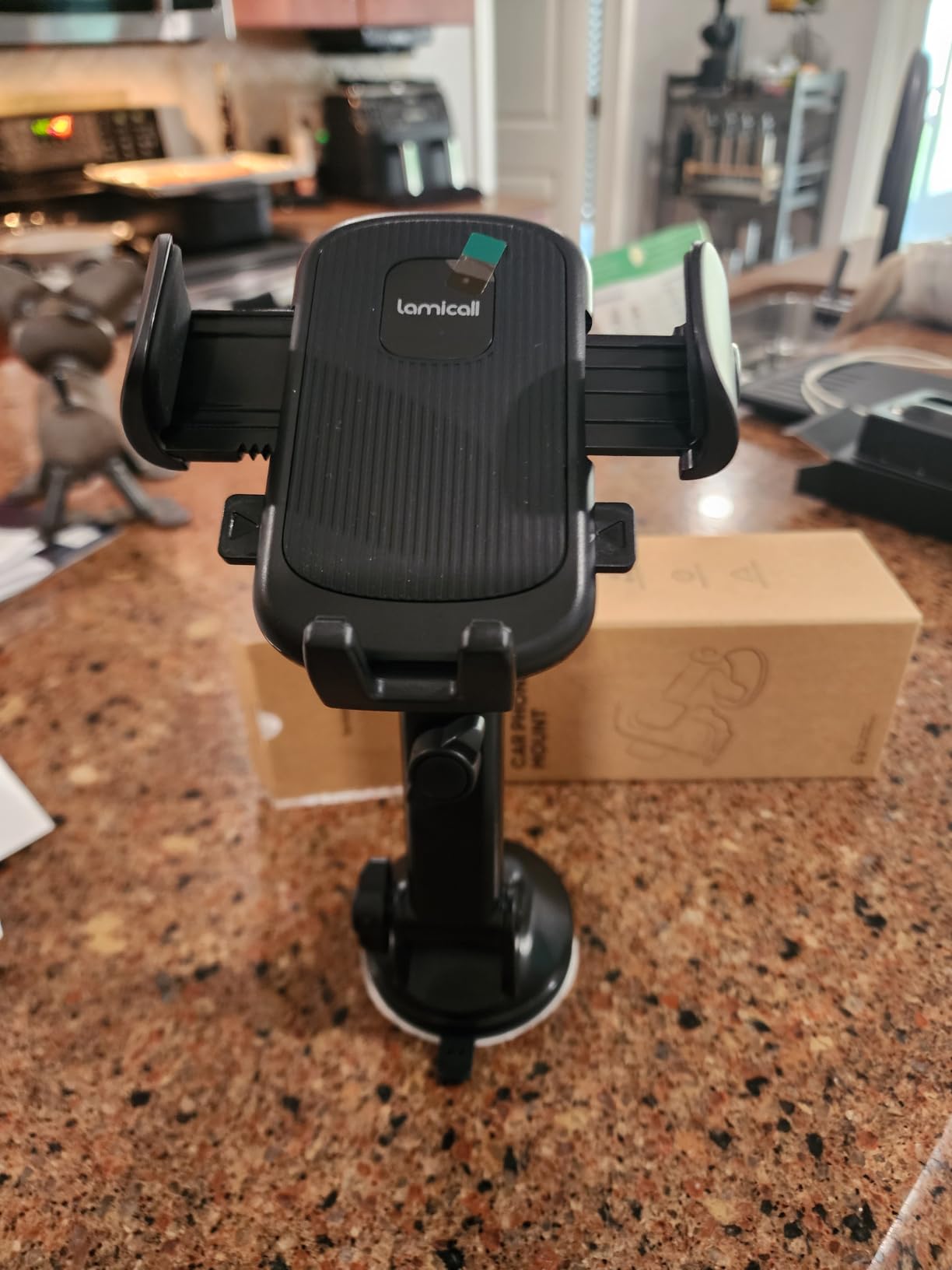 Lamicall Car Phone Holder Military-Grade Suction Cup Dashboard Windshield | 360° Rotation Phone Holders for Your Car, Quick Release Adjustable Phone Mount for Car Truck for iPhone 17 16 15 14 Pro Max customer photo 1