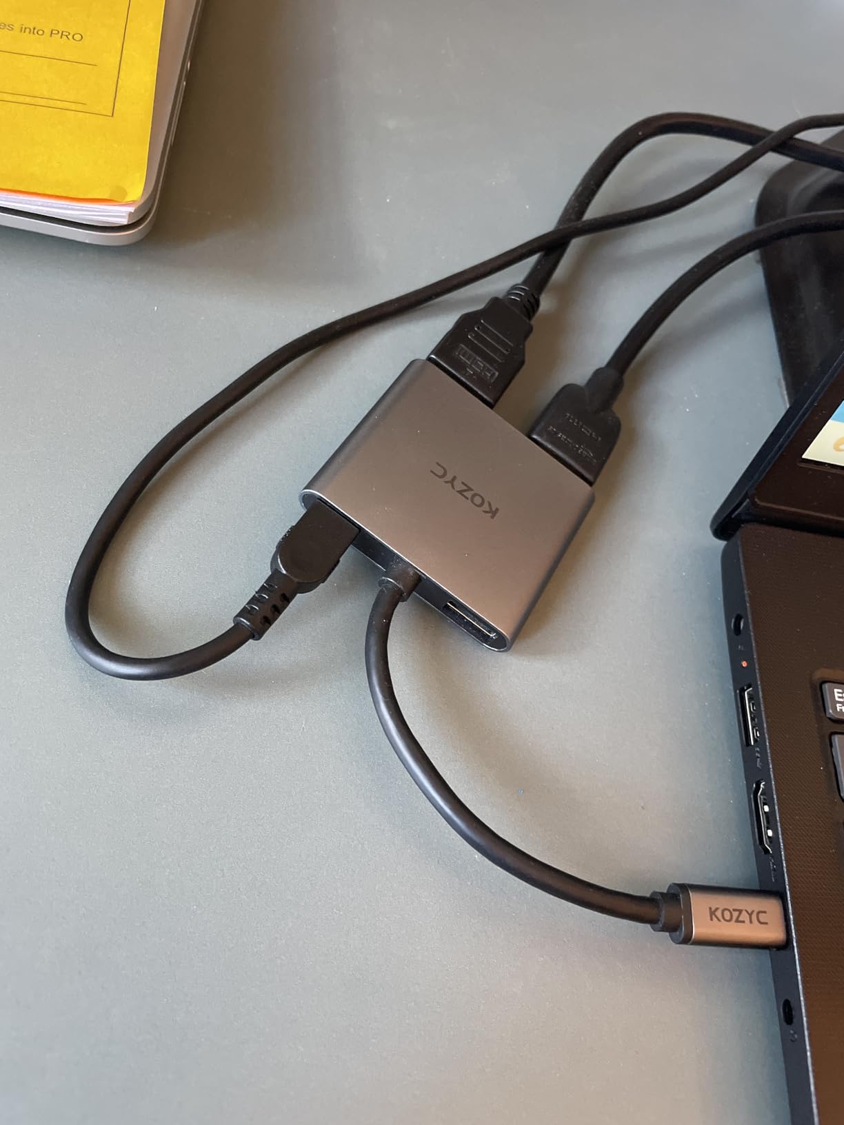 USB C to Dual HDMI Adapter 4K@30Hz, KOZYC USB C Hub Multiport Adapter with 2xHDMI, USB 3.0, 100W PD, Support USB C to HDMI Splitter Extended Display for MacBook Pro (MST is not Supported on MacOS) customer photo 2