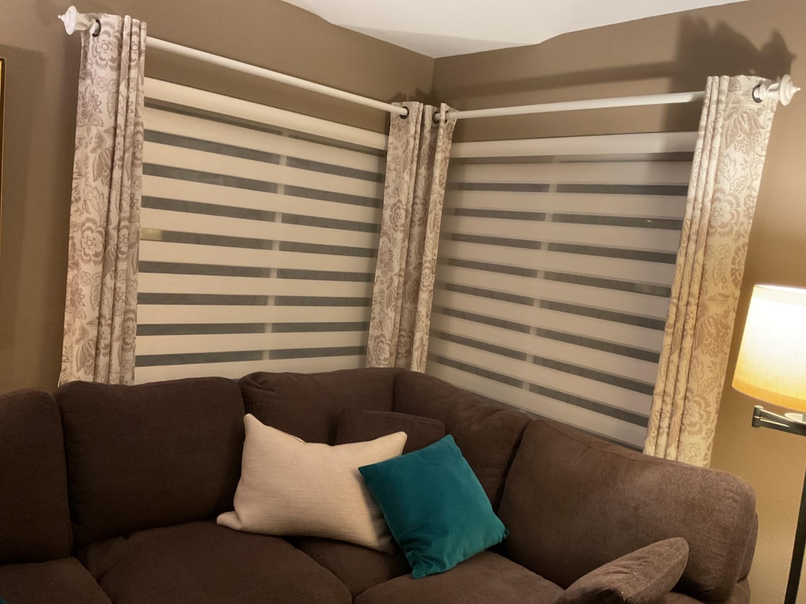 SmartWings Motorized Zebra Shades Work with HomeKit, Alexa, Google Home, 85% Blackout Light Filtering Day Night Sheer Blinds, Privacy Light Control, for Home/Office, Customized, Linen White customer photo 2