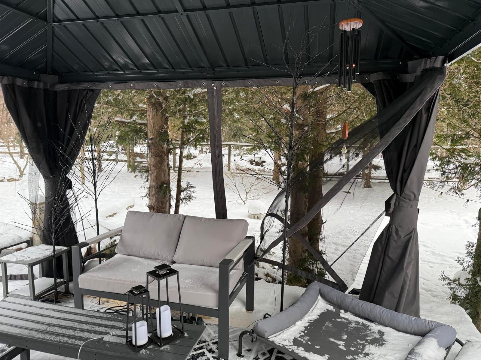 Domi 12x12 Hardtop Gazebo Aluminum Frame, for Outdoor Patios, Grey customer photo 2
