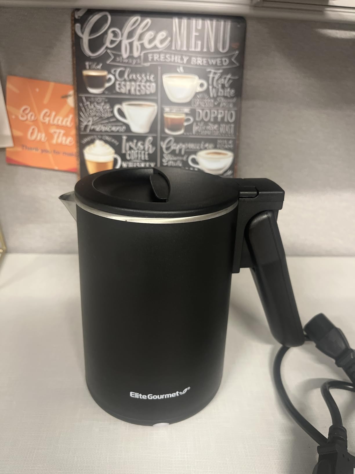 Elite Gourmet 1.7L Dual-Wall Cool-Touch Tea Kettle, Touchscreen, Black customer photo 2