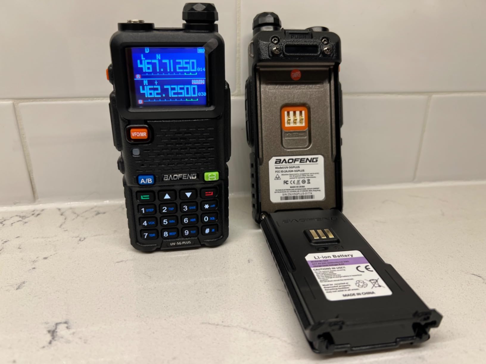 BAOFENG UV-5G Plus GMRS Handheld Radio, 999 CHs Chirp Compatible, 2 Pack | Long Range Repeater Capable, USB-C 2500mAh Rechargeable, for Camping Off-Road Trips, 15.5 in Antenna, Programming Cable customer photo 1