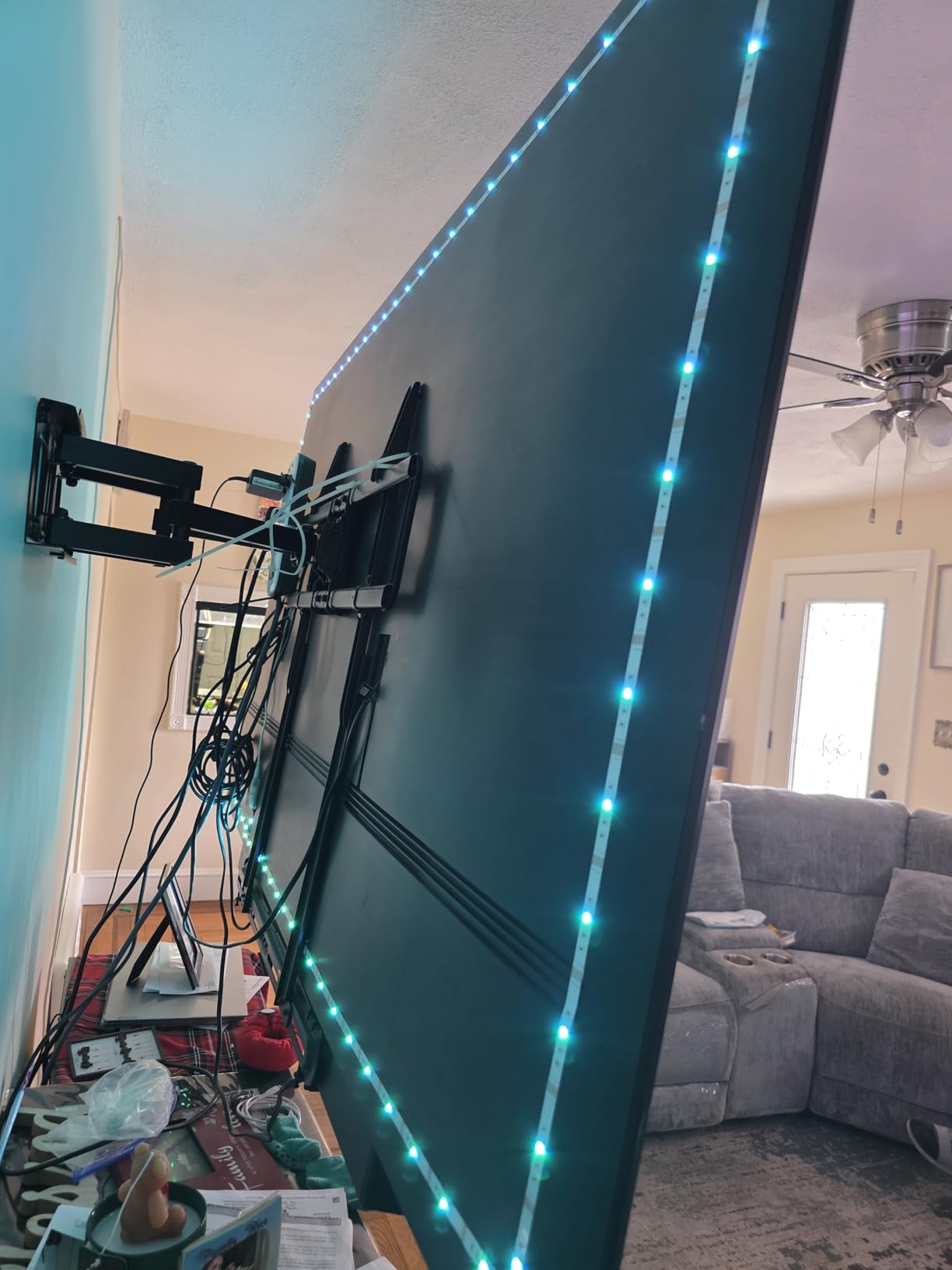 KANTUTOE LED Lights for TV, 16.4ft TV LED Backlight for 45-75 Inch TVs, RGB TV Backlight Behind with Music Sync, Smart APP and Button Control Strip Lights USB Powered for Bedroom/Gaming customer photo 1