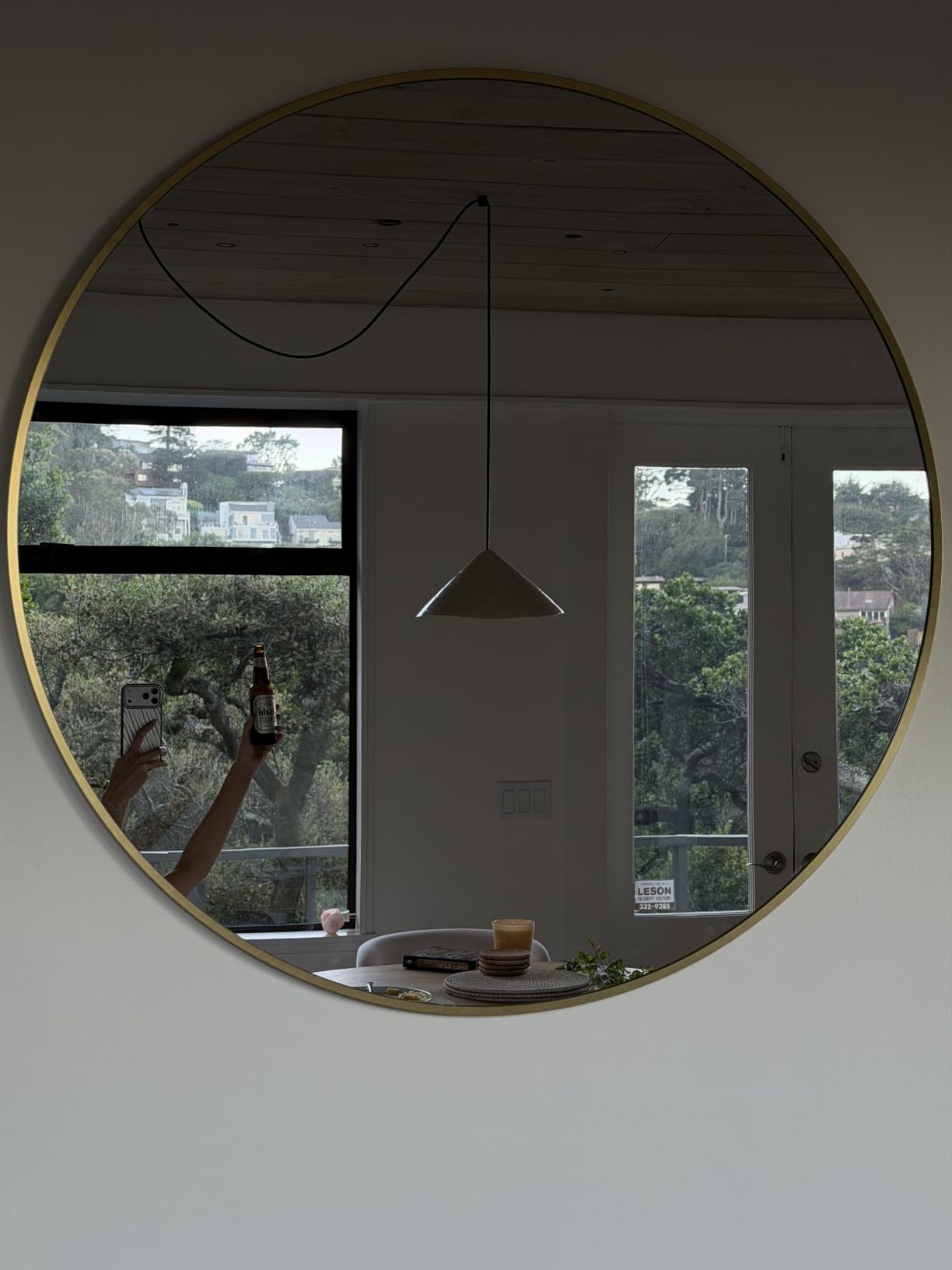 XRAMFY 30 Inch Round Mirror-Gold Circle Mirrors for Bathroom, Entryway customer photo 2
