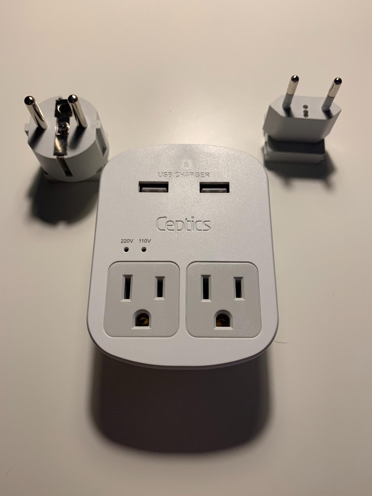 Ceptics Voltage Converter, 200W + 2000W, 4 USB Ports, 6 SWadAPt Plugs customer photo 1