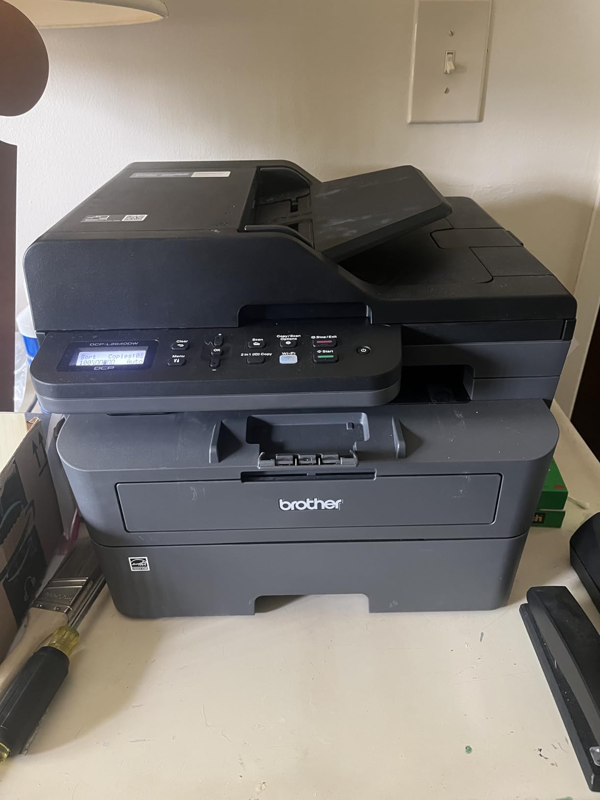 Brother DCP-L2640DW Wireless Compact Monochrome Multi-Function Laser Printer with Copy and Scan, Duplex, Mobile, Black & White customer photo 1