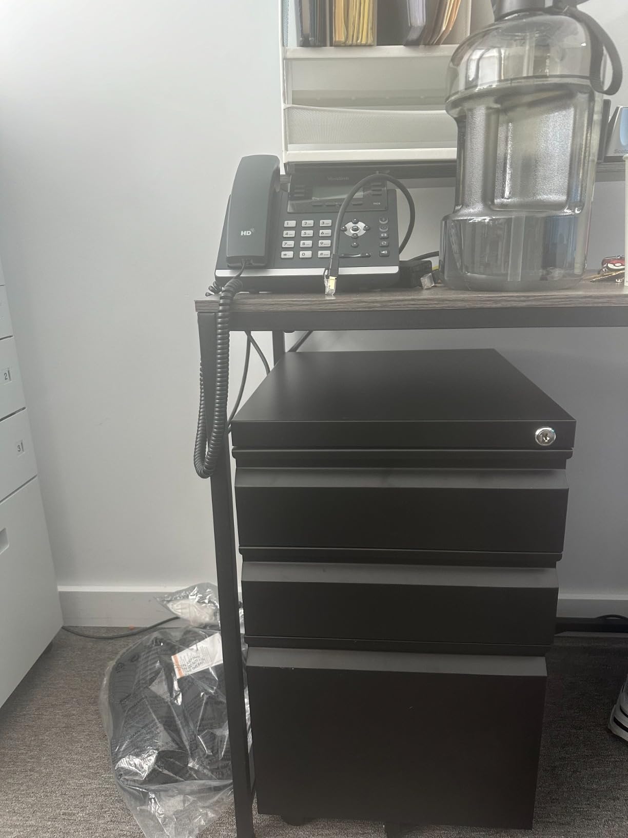 MIIIKO File Cabinet 3 Drawers on Wheels Under Desk, Black Metal Rolling File Cabinets with Lock for Home Office, Un-Assembled Filing Cabinet with Lock customer photo 2