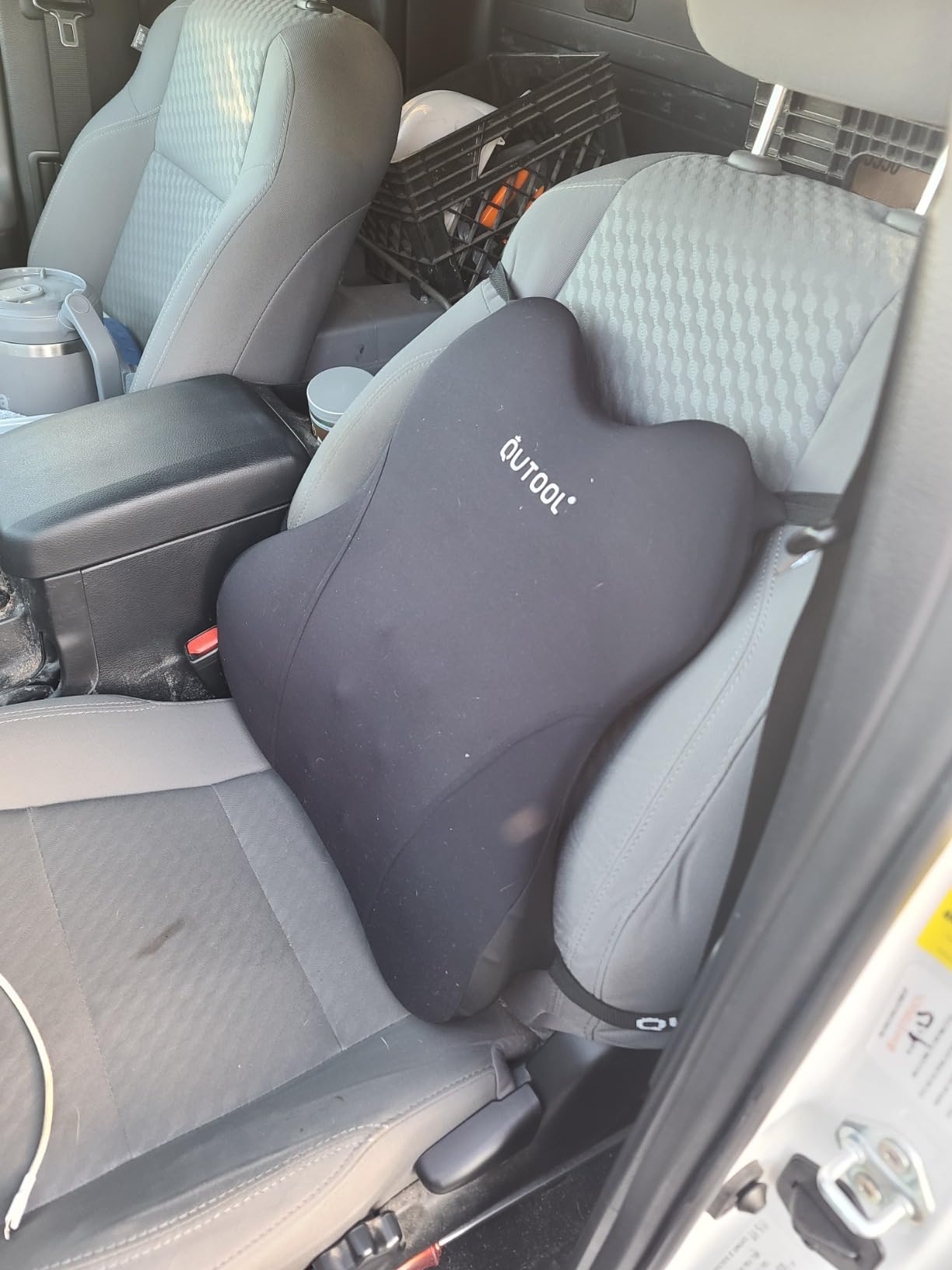 Patented Lumbar Support Pillow for Car, Truck Accessories Travel Essentials, Memory Foam Back Cushion for Driving Seat, Back Pain Relief, Washable Cover, Lower Back Support Fits Most Cars(Black) customer photo 1