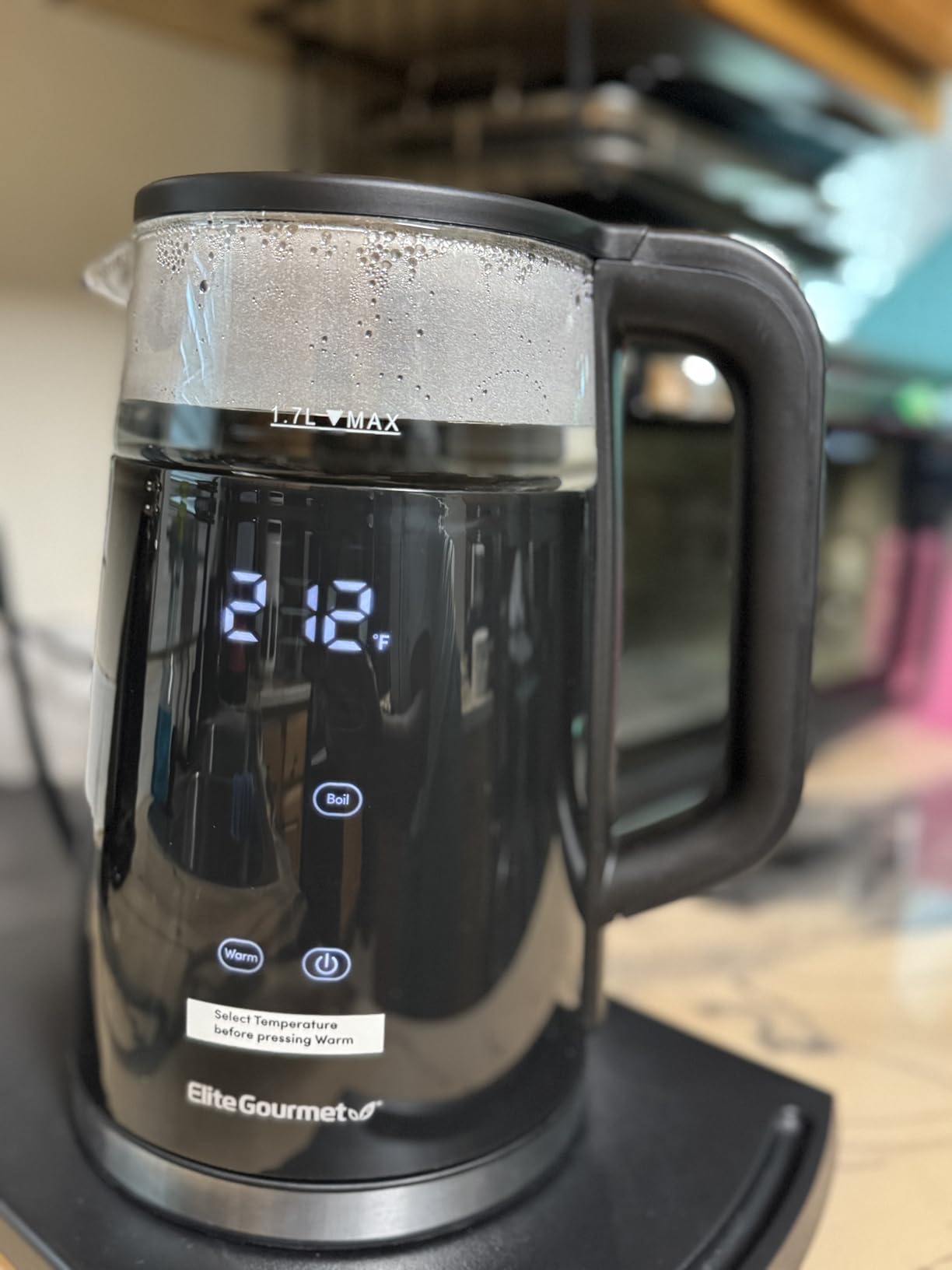 Elite Gourmet Dual-Voltage Travel Kettle, 0.6L Stainless Steel, Black customer photo 1