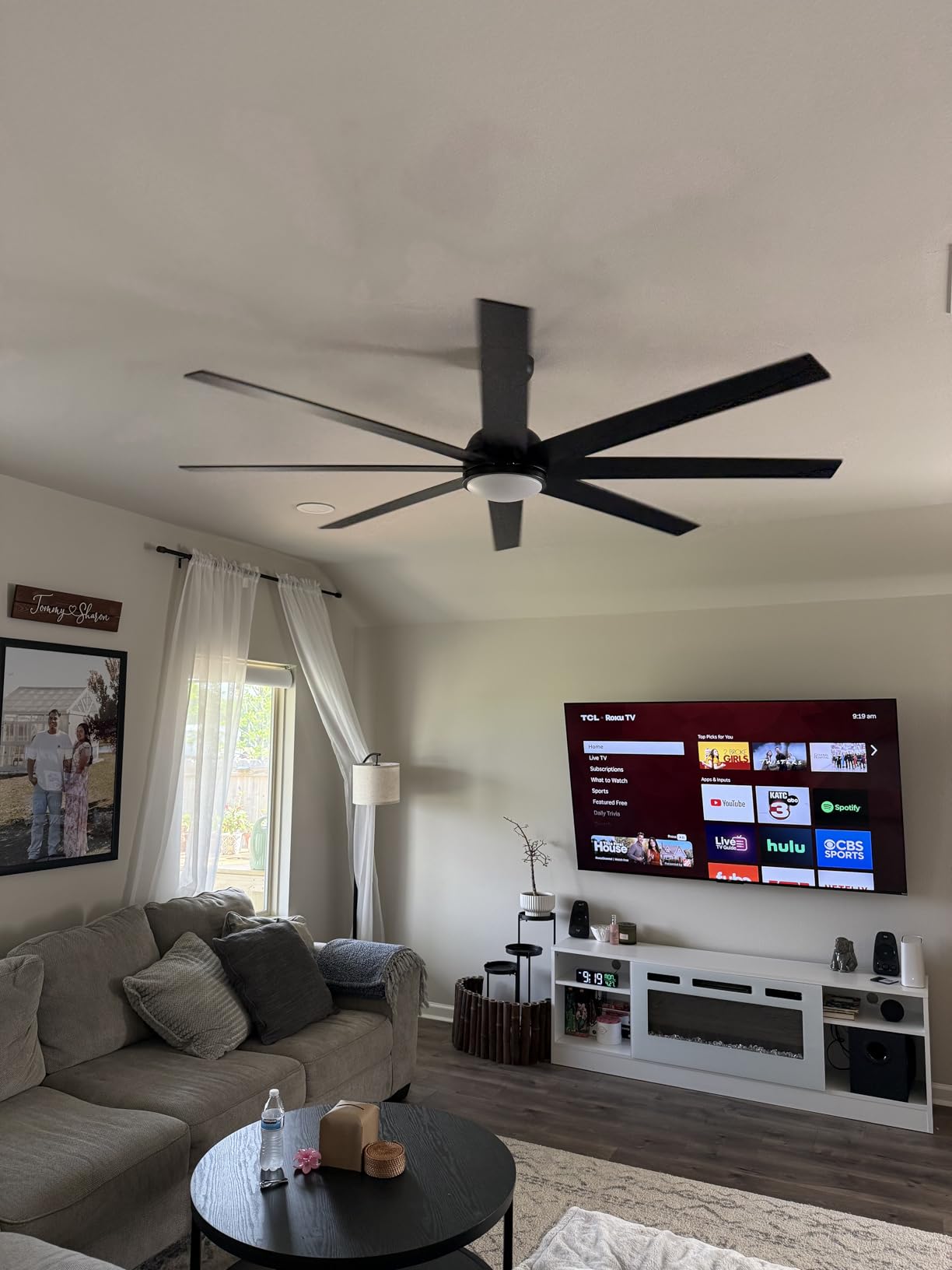 Fanbulous 72 inch Ceiling Ceiling Fan with Light and Remote, Black customer photo 2