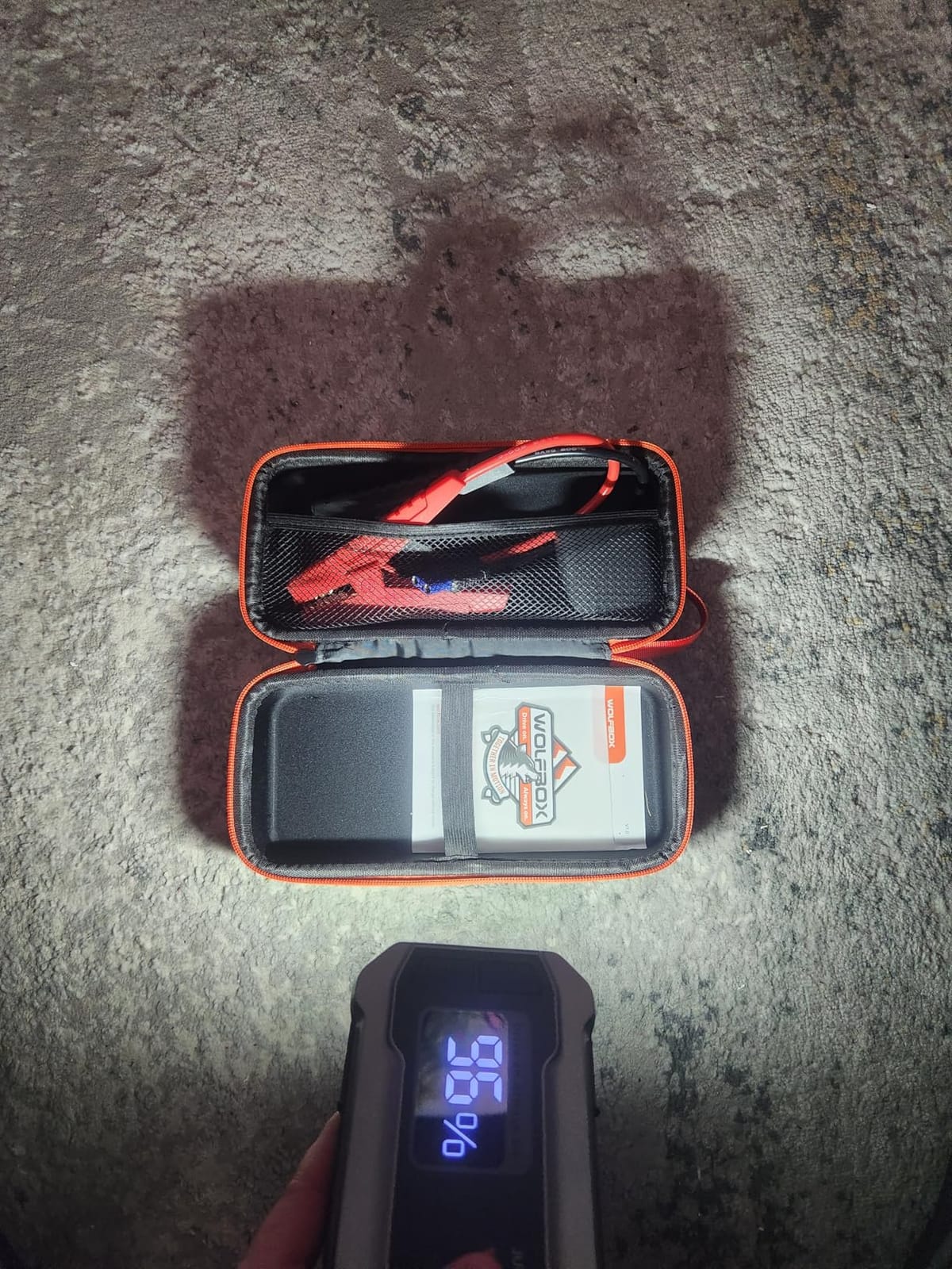 WOLFBOX 4000A Jump Starter, 12V Car Battery Jumper Starter Portable with 65W Quick Charger, LED Display, 88.8Wh Booster Jump Box Pack (10L Gas 10L Diesel Engine) with LED Light, Jumper Cables, MV24 customer photo 2
