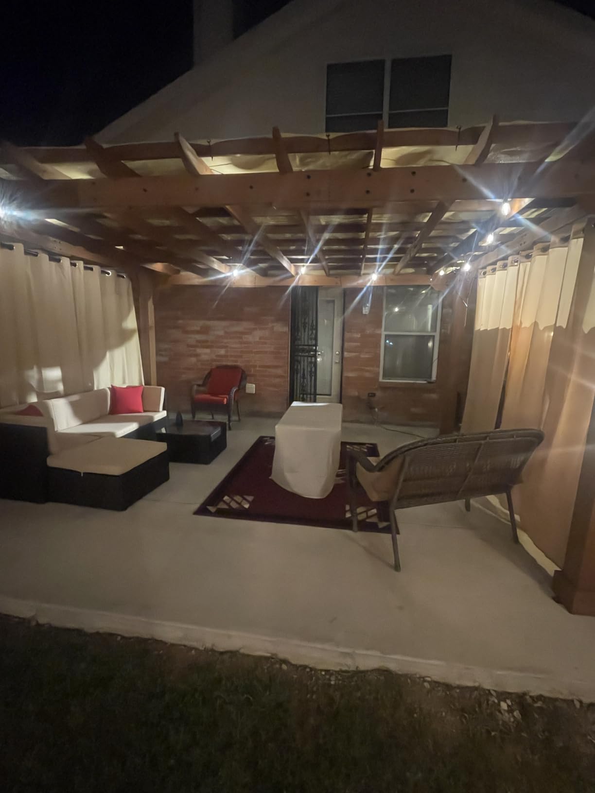 Yardenaler 10x12 FT Wooden Pergola, Cedar Wood Gazebo with Flat Roof, Outdoor Garden Shelter with Stakes Included, Patio, Deck, Backyard, Lawn customer photo 1