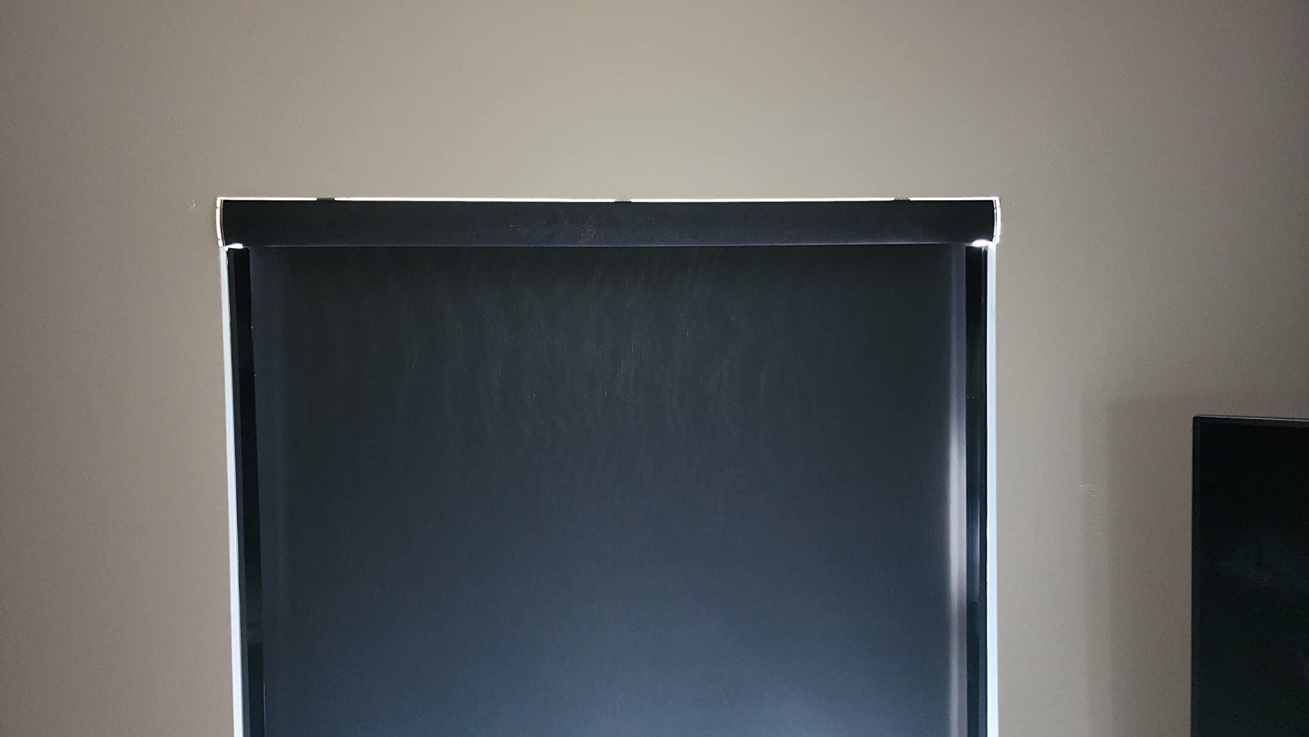 Graywind Motorized Roller Shade 100% Blackout Work with Alexa Google Textured Fabric Remote Control Hardwired Window Shades Window Blinds, Customized Size (Weaving Cloud) customer photo 2