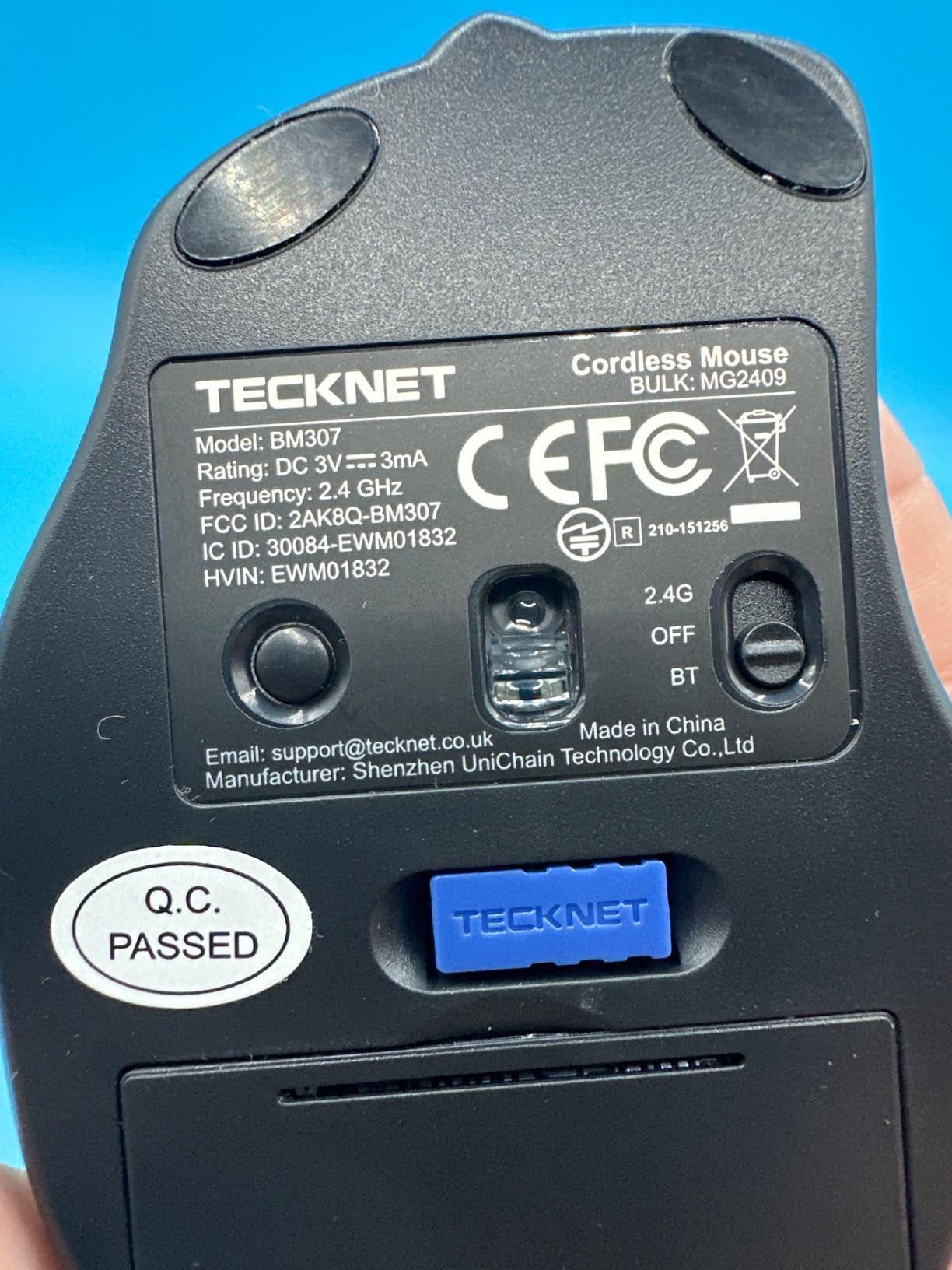 TECKNET Wireless Mouse, BT 5.0/2.4G, Silent 4800 DPI 6 Buttons, Grey customer photo 2