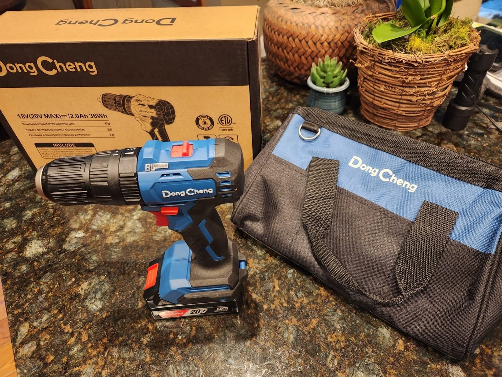 Dong Cheng 20V Brushless Heavy-duty Impact Drill, 443 in-lbs, 27000 IPM, 1/2