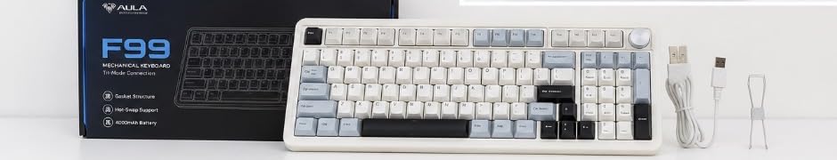 AULA F99 Wireless Mechanical Keyboard, Hot Swappable Custom Keyboard,Pre-lubed Linear Switches,Gasket Structure,RGB Backlit Gaming Keyboard (Blue&White) customer photo 2