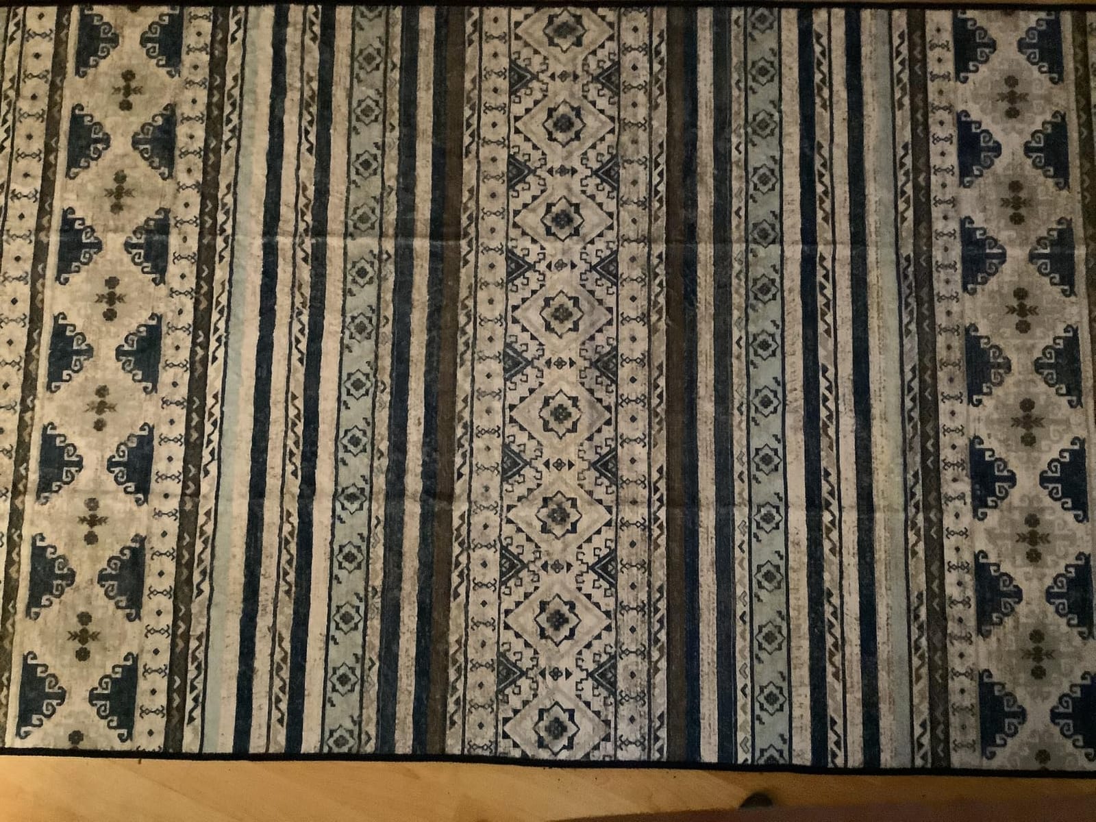 RUGSURE Washable Area Rug - 1/6 Thick - Stain & Water Resistant Non-Slip - Resistant Rug for Living Room, Bedroom, Nursery, Pet & Child Friendly, Vintage Charm Area Rugs (Darkgrey+Bule, 5' x 7') customer photo 2