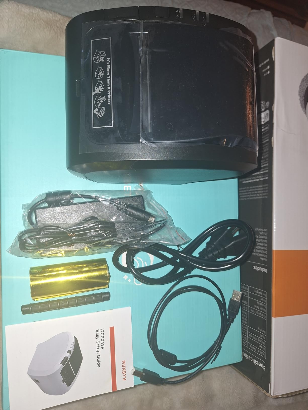 MUNBYN Bluetooth Thermal Receipt Printer P047, 80mm POS Printer, Thermal Printer with USB Serial Ethernet, Bluetooth, Support Android Windows PC iOS(Do Not Support Paypal Doordash Grubhub Vagaro)White customer photo 1