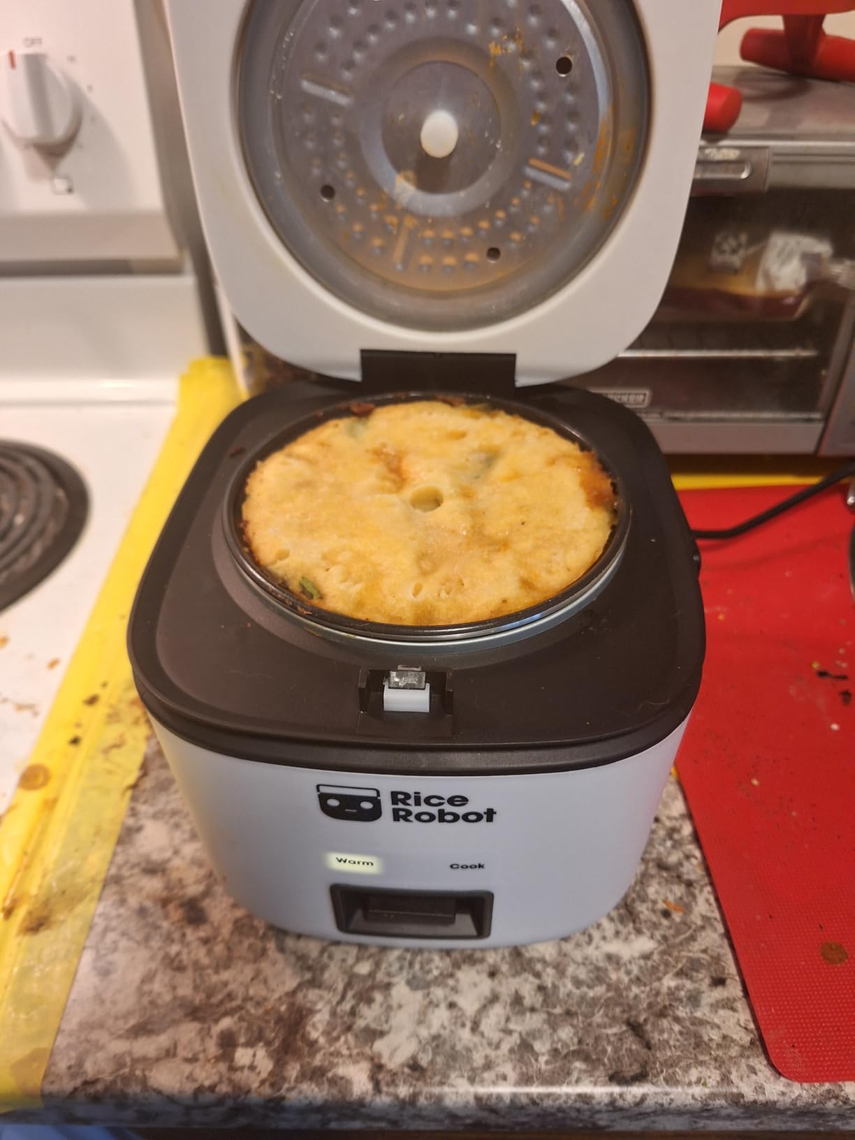 Rice Robot Personal Rice Cooker, PFAS-free, Nonstick. 1 Quart Capacity, with Stainless Steel Steamer Tray, Measuring Cups, Recipe Book with 60 Recipes, and Serving Spoon, As Seen On TV customer photo 2