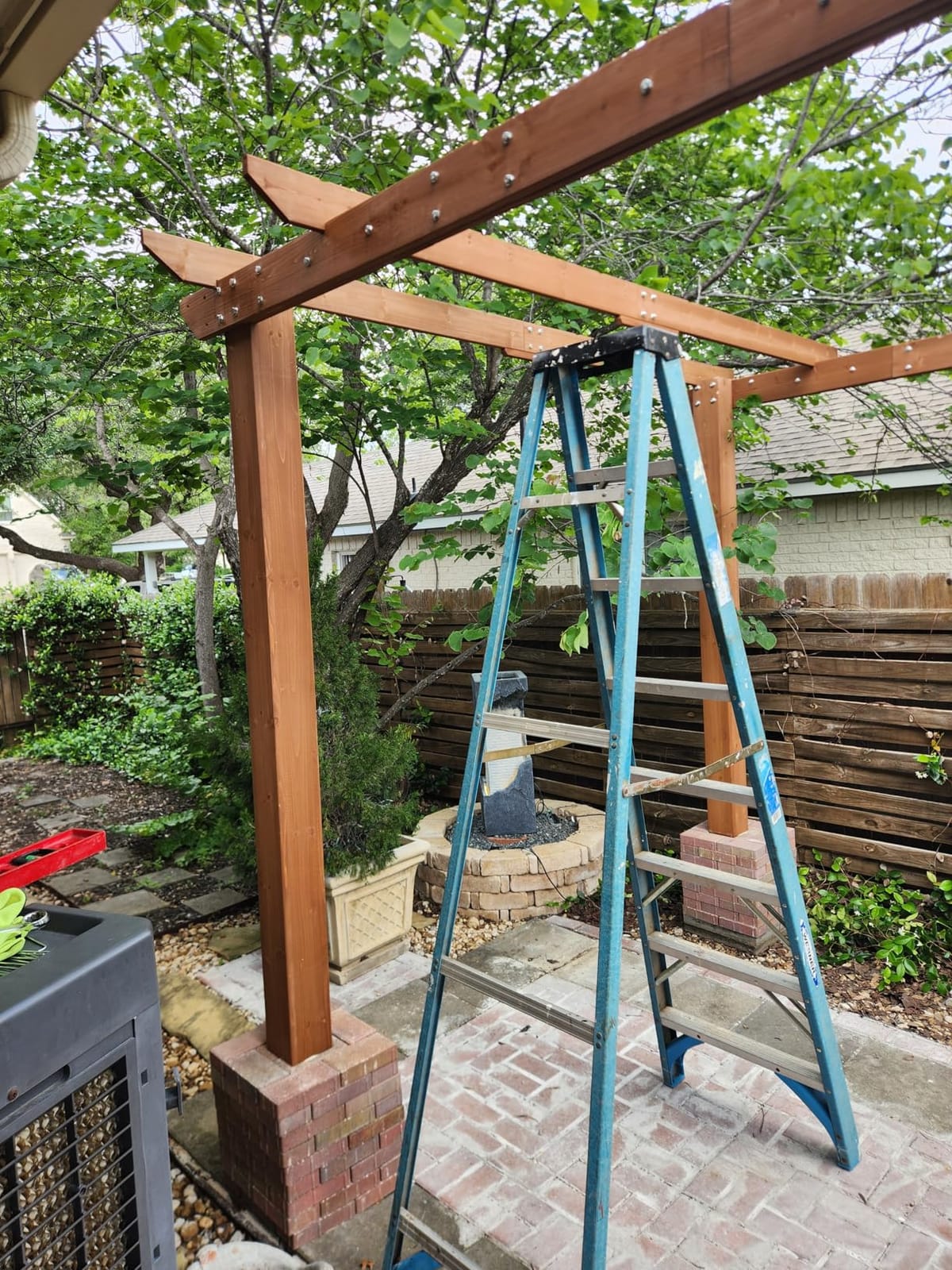 MUPATER 10x12 FT All Cedar Wooden Pergola, Kit with Stakes, Quality Supported Structure, Snow and Wind Supported,Outdoor Pergola with Cedar Framed for Backyard, Deck, Lawn customer photo 1