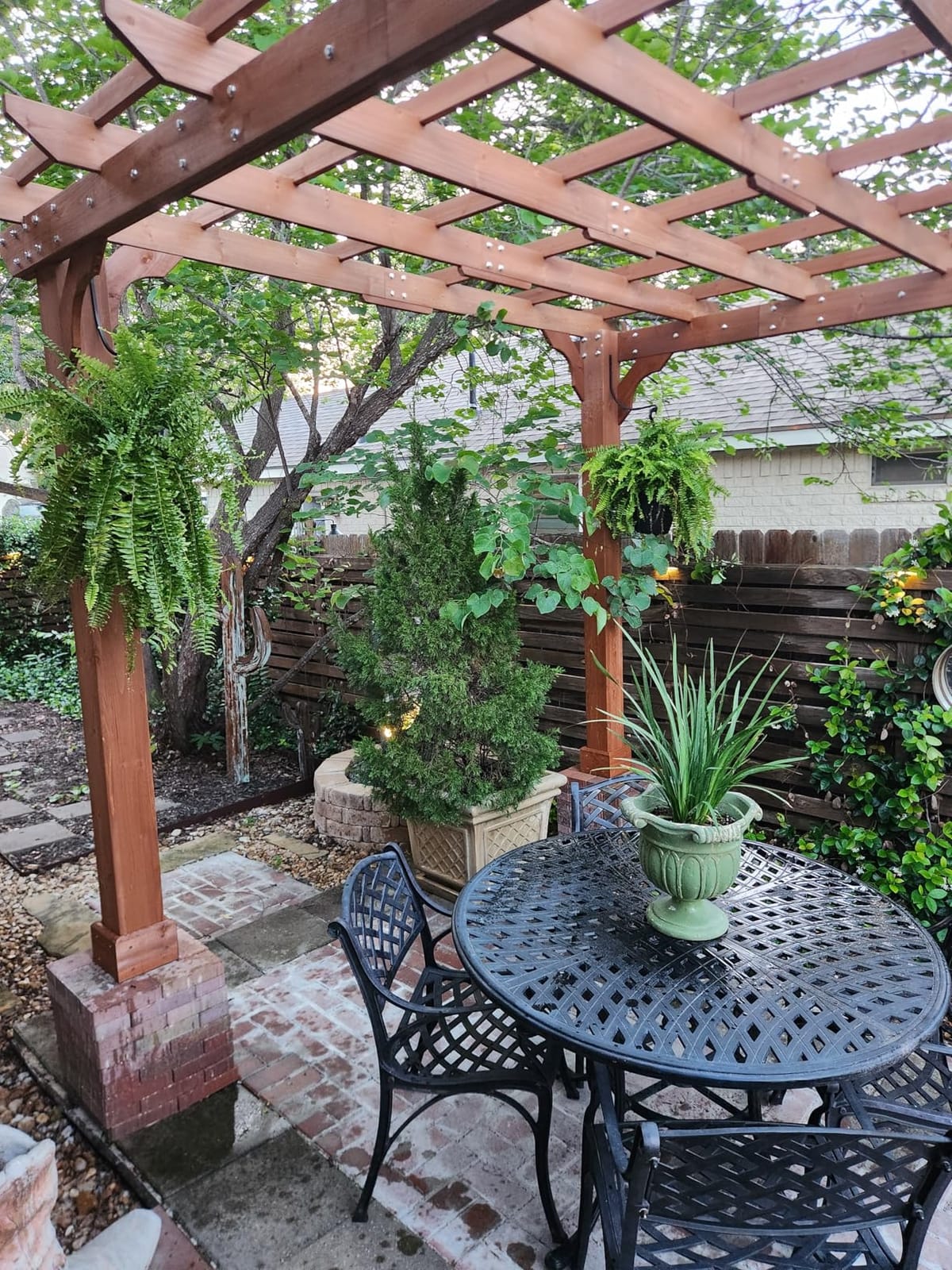 MUPATER 10x12 FT All Cedar Wooden Pergola, Kit with Stakes, Quality Supported Structure, Snow and Wind Supported,Outdoor Pergola with Cedar Framed for Backyard, Deck, Lawn customer photo 2