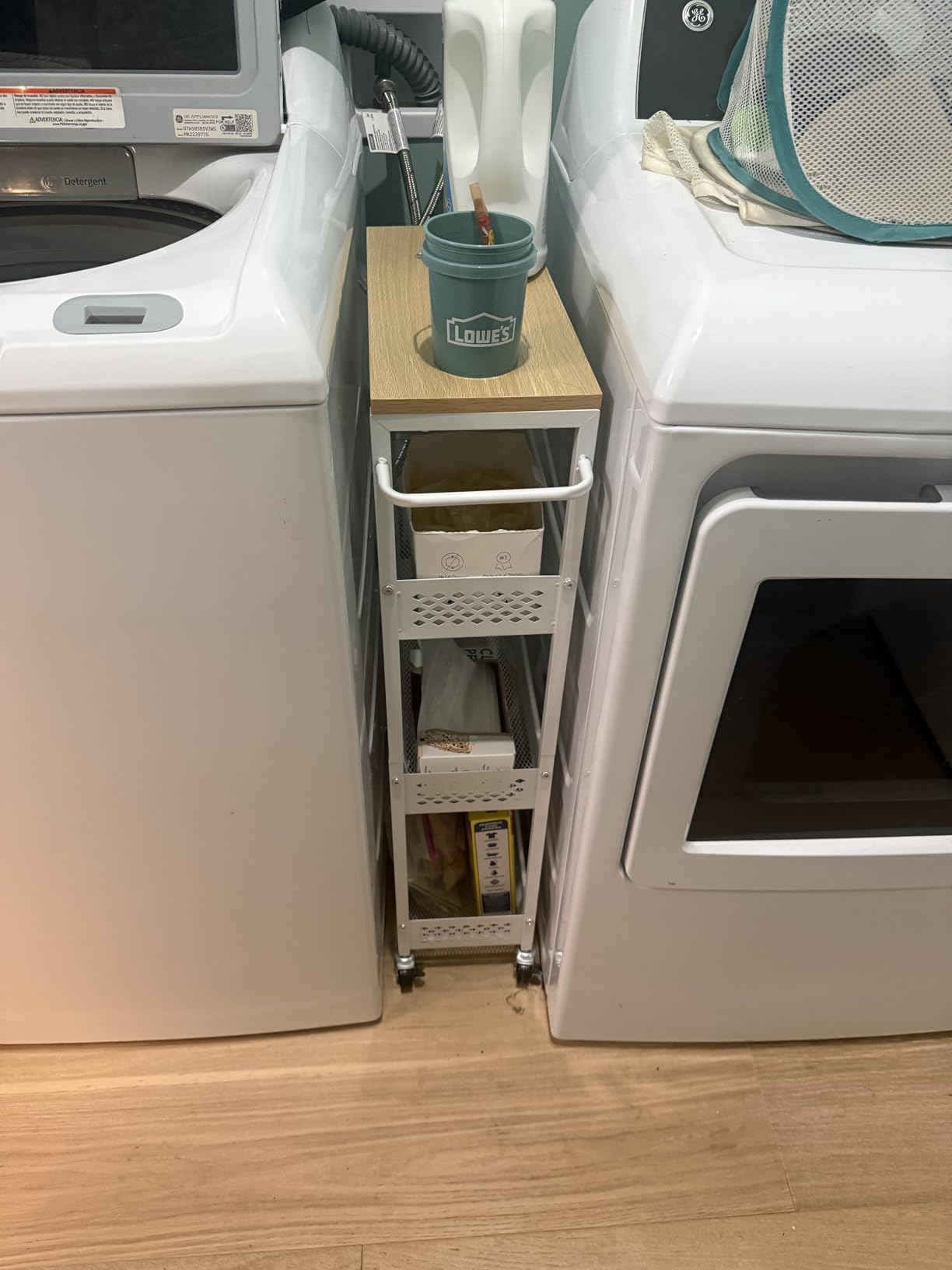 OKZEST 4-Tier Slim Rolling Storage Cart for Kitchen, Laundry Room, Bathroom customer photo 2