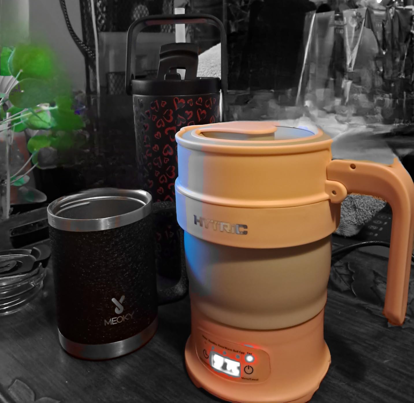 HYTRIC Travel Electric Kettle, 700ML Collapsible Hot Water Kettle, Black customer photo 2