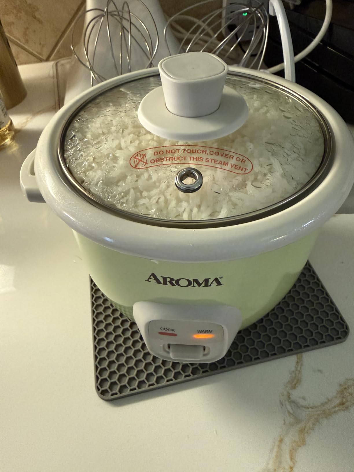AROMA® Mini Rice Cooker, 2-Cup (Uncooked) / 4-Cup (Cooked), Grain Cooker, Soup Maker, Oatmeal Cooker, Auto Keep Warm, 1 Qt, Milk Tea, ARC-302NGMT customer photo 2