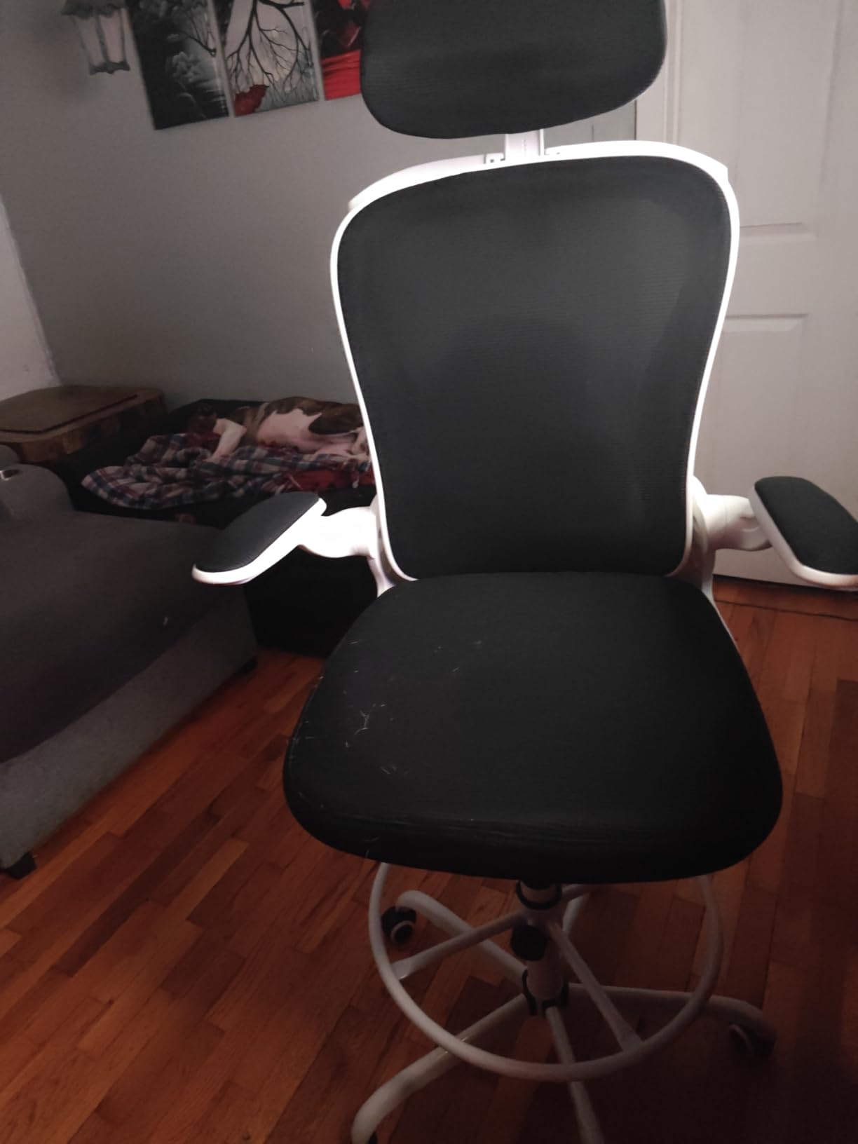 AtHope Drafting Chair, Tall Office Chair with 3D Lumbar & Head Support customer photo 1