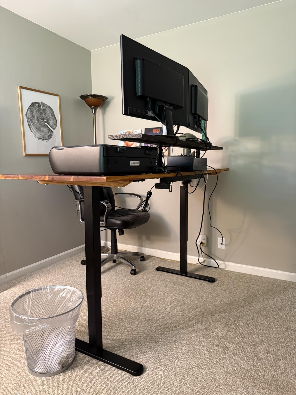 HUANUO Standing Desk Frame with Brushless Motor for Max 75 x 35 inch Tops | 220lbs capacity, 4 preset heights, 28.3